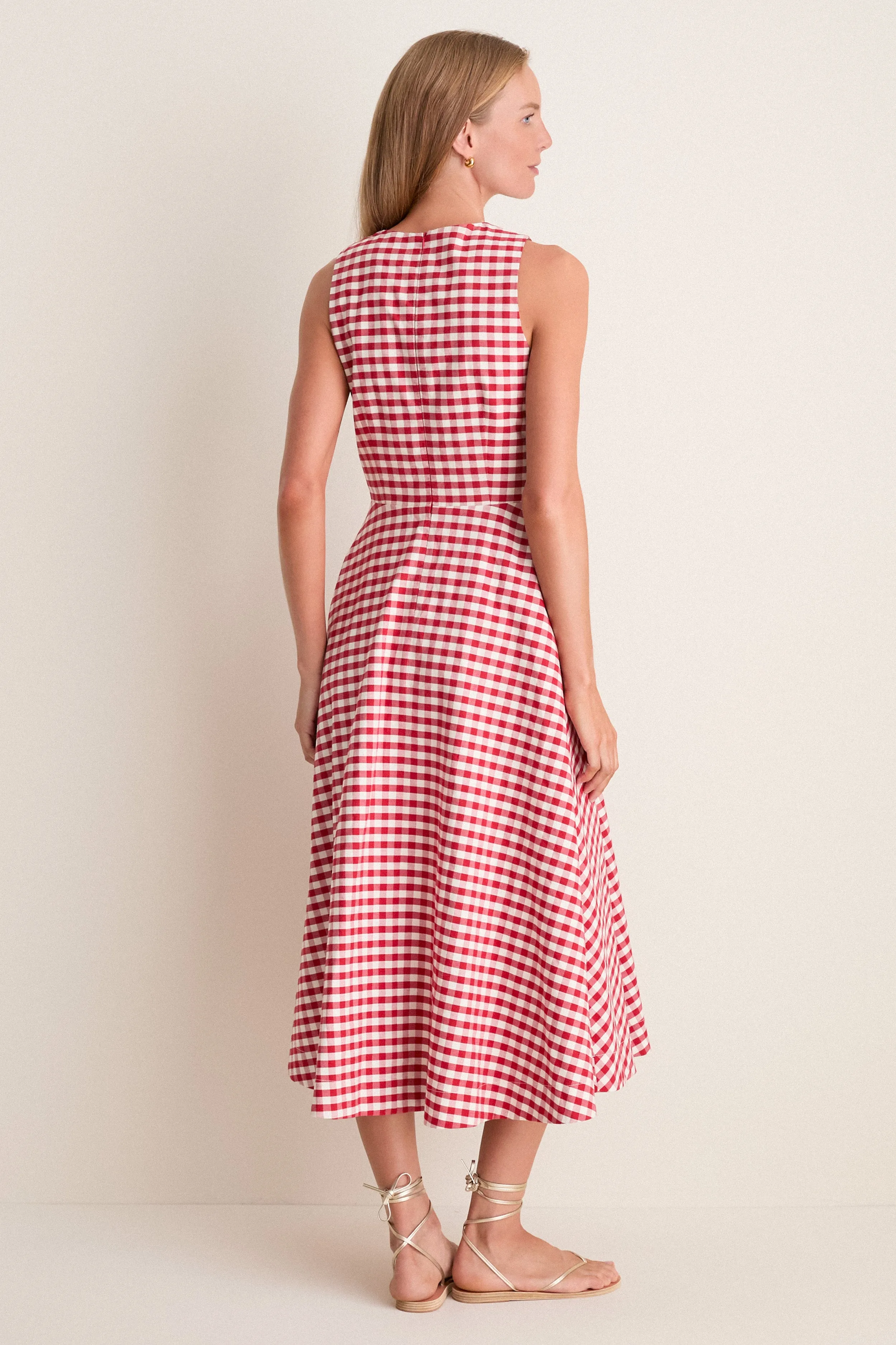 Apple Red Gingham Stella Midi Dress sold by Tuckernuck product image thumbnail 3