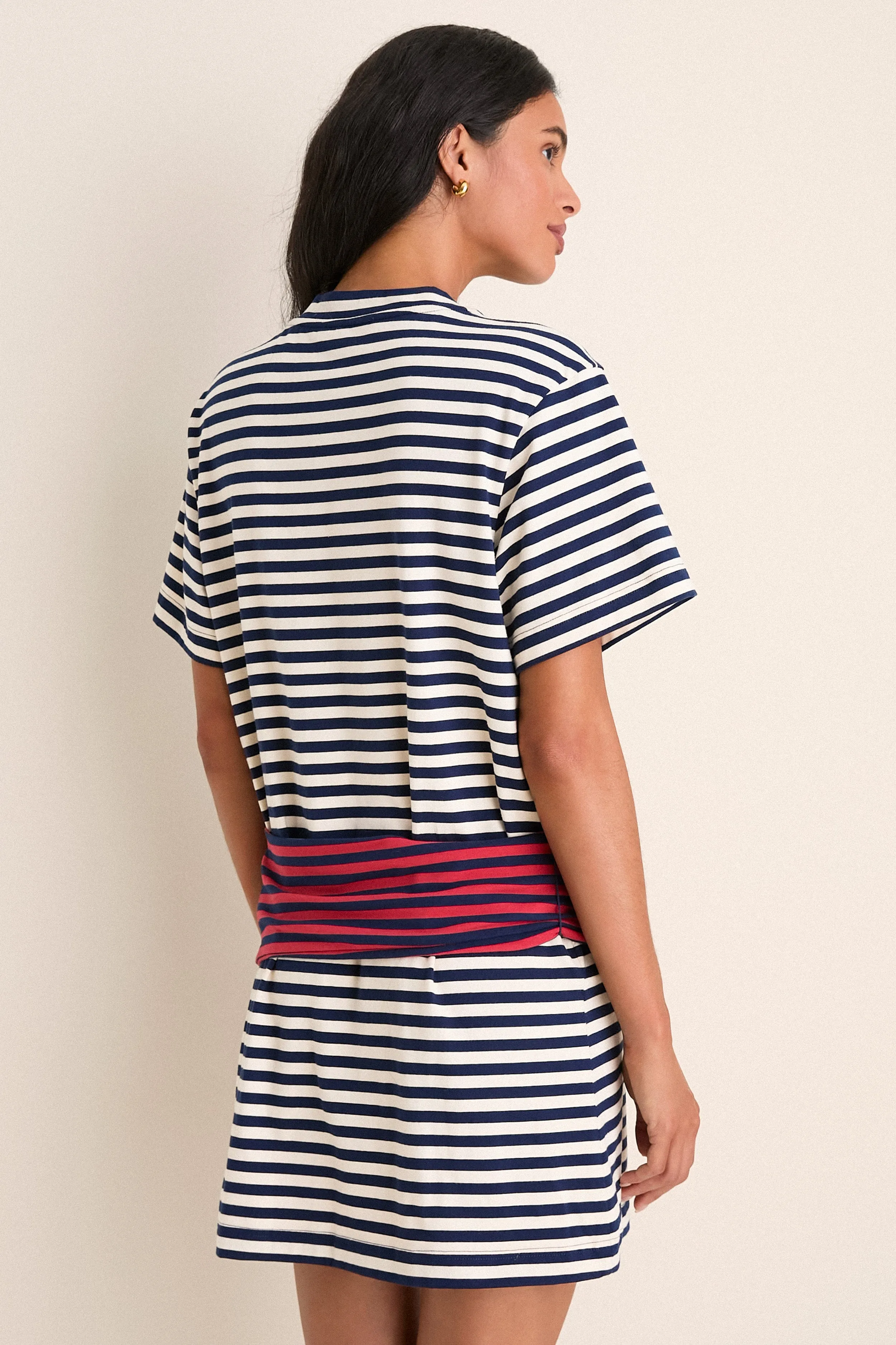 Navy Stripe Combo Lottie T-Shirt Mini Dress sold by Tuckernuck product image thumbnail 4