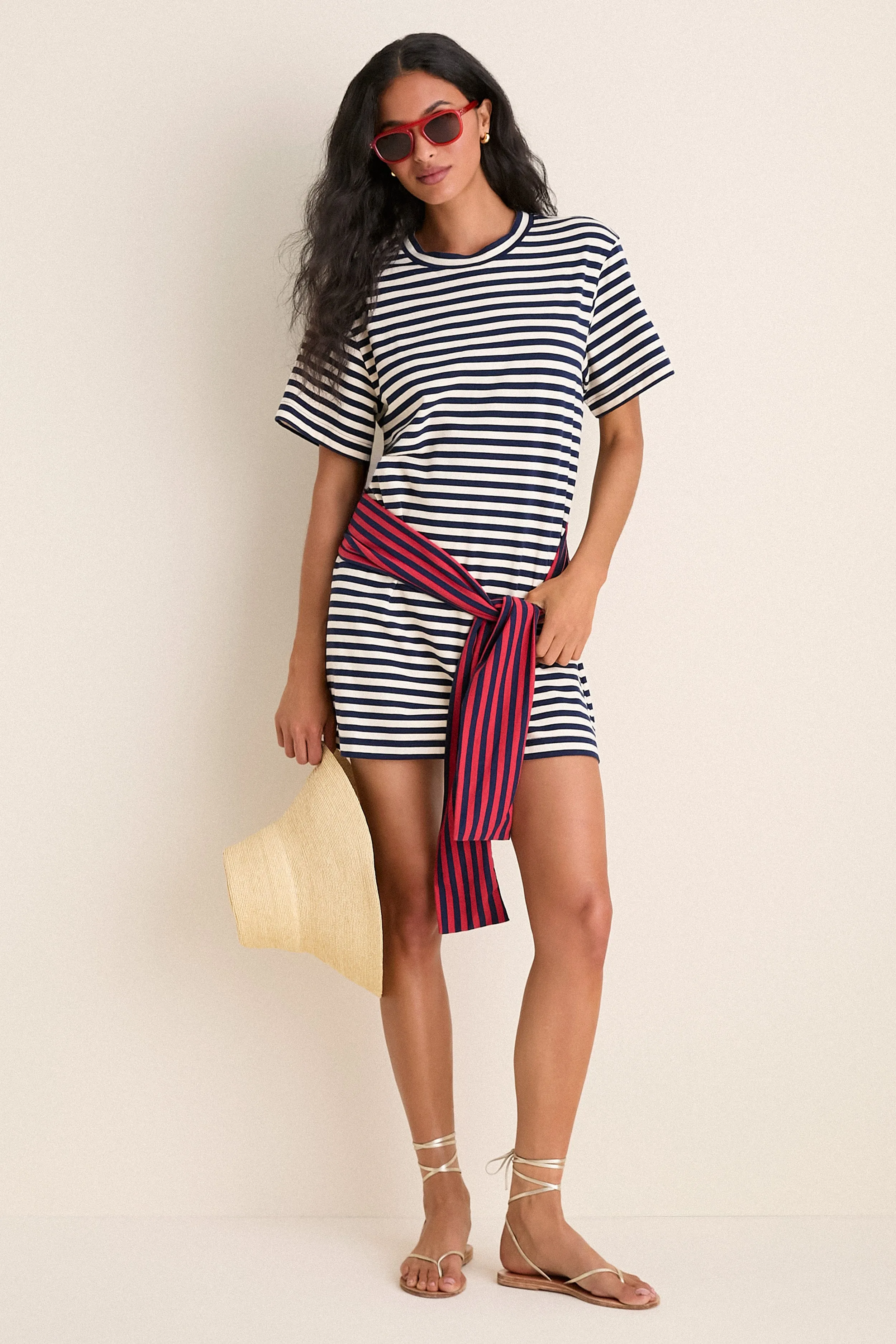 Navy Stripe Combo Lottie T-Shirt Mini Dress sold by Tuckernuck product image thumbnail 2