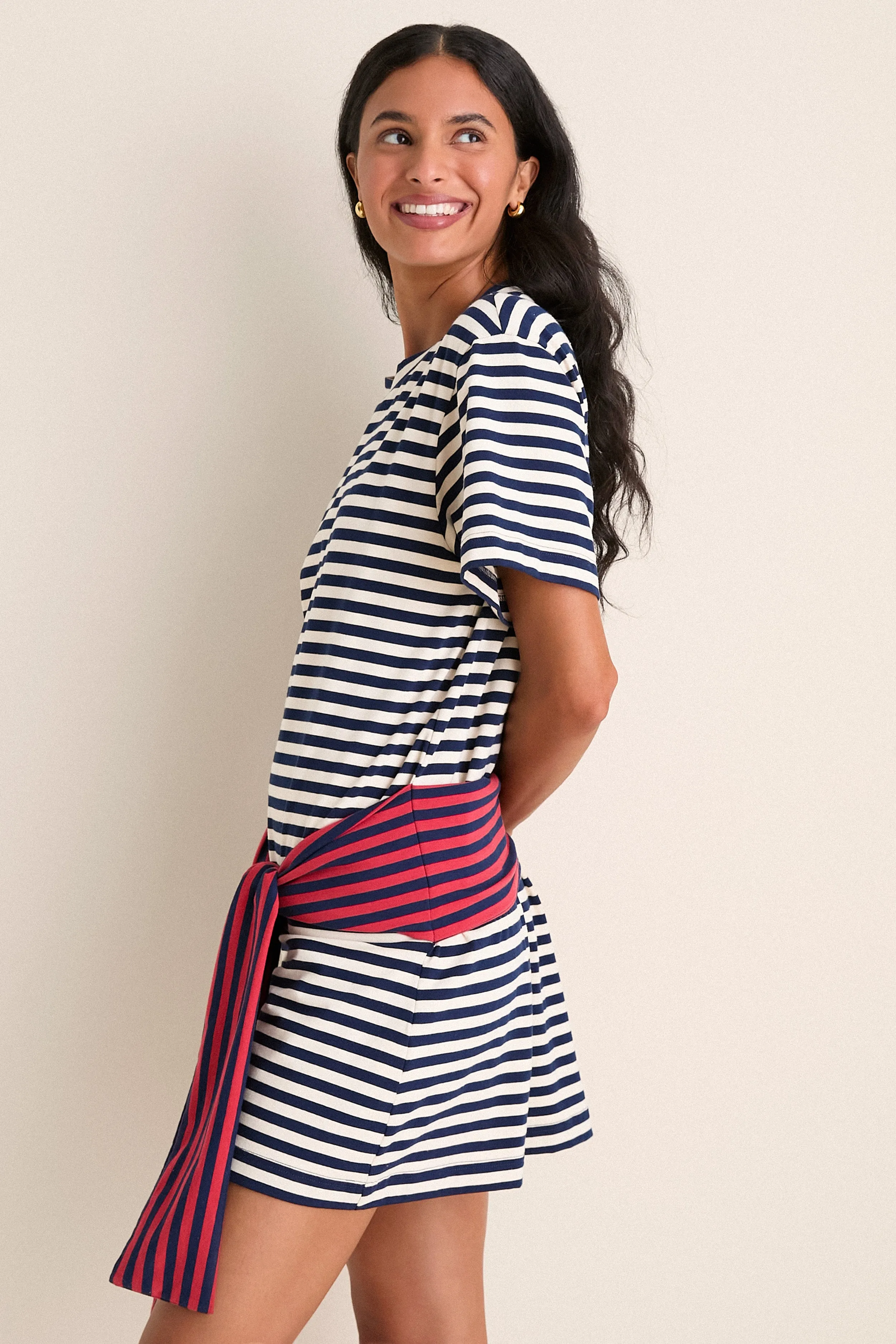 Navy Stripe Combo Lottie T-Shirt Mini Dress sold by Tuckernuck product image thumbnail 3