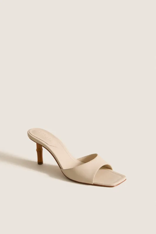 Egg Shell Leena Bamboo Heels made by SCHUTZ