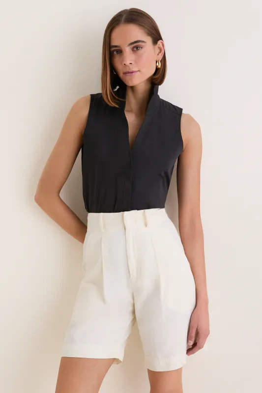 Black Sleeveless Bessette Button Down made by Tuckernuck