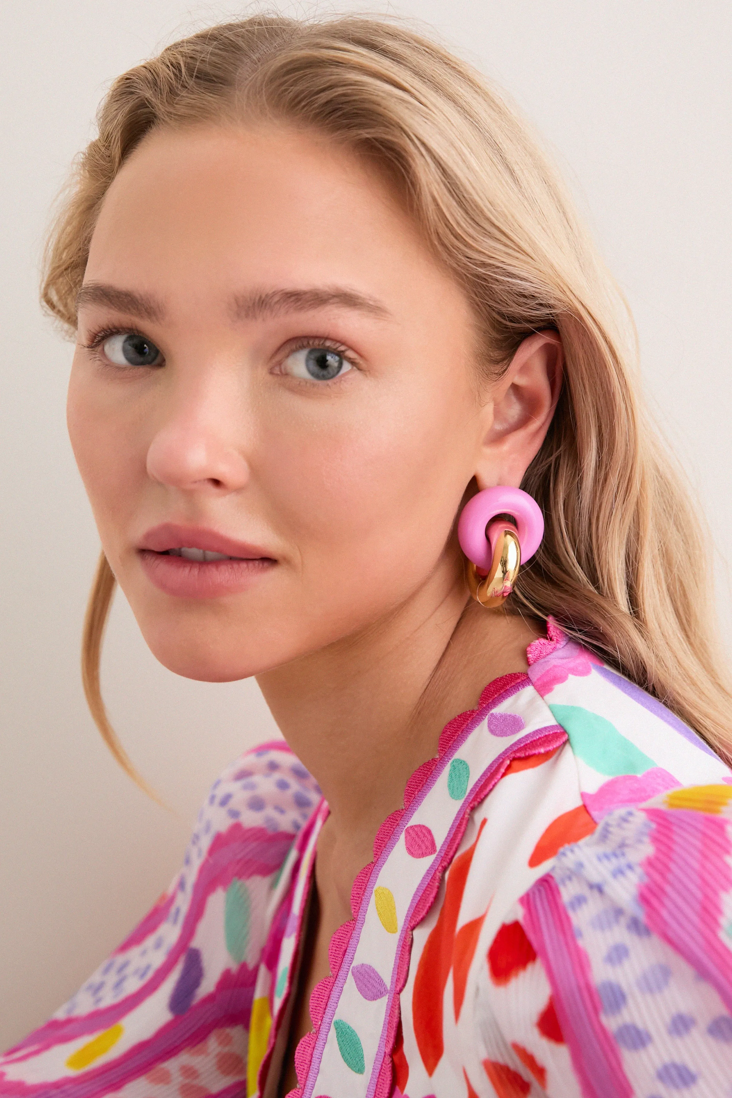 Cotton Candy and Gold Cumulus Earrings sold by Tuckernuck product image thumbnail 2