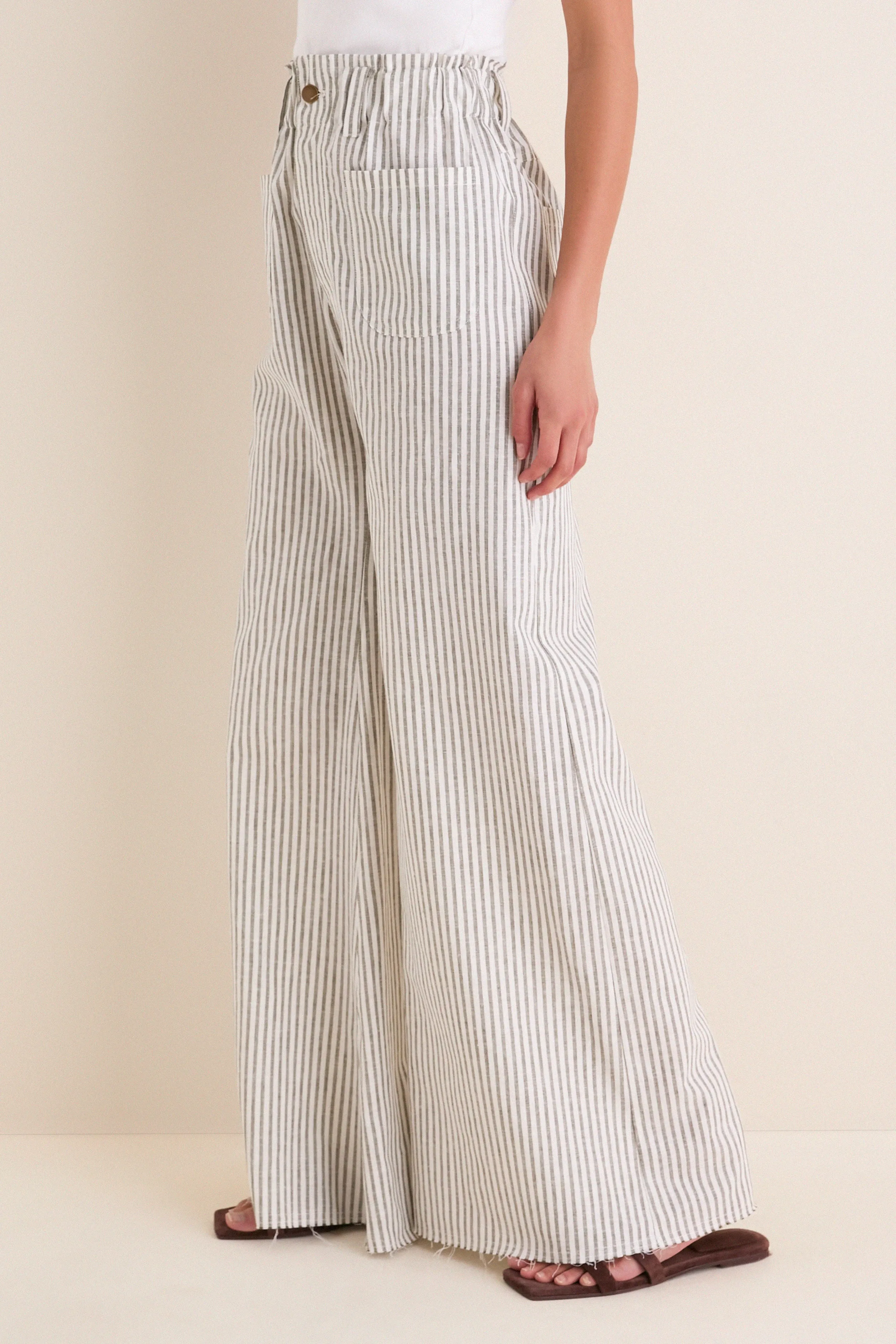 Juniper Stripe Linen Tulip Wide Leg Pant sold by Tuckernuck product image thumbnail 3