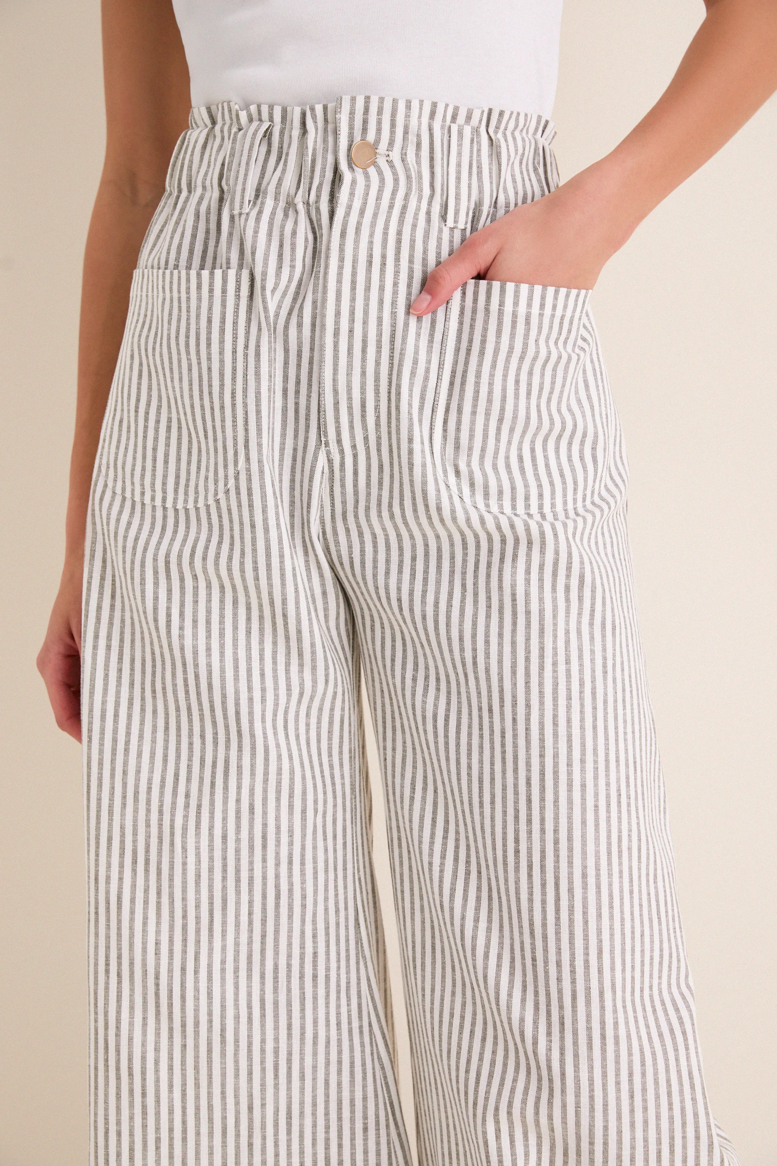 Juniper Stripe Linen Tulip Wide Leg Pant sold by Tuckernuck product image thumbnail 5