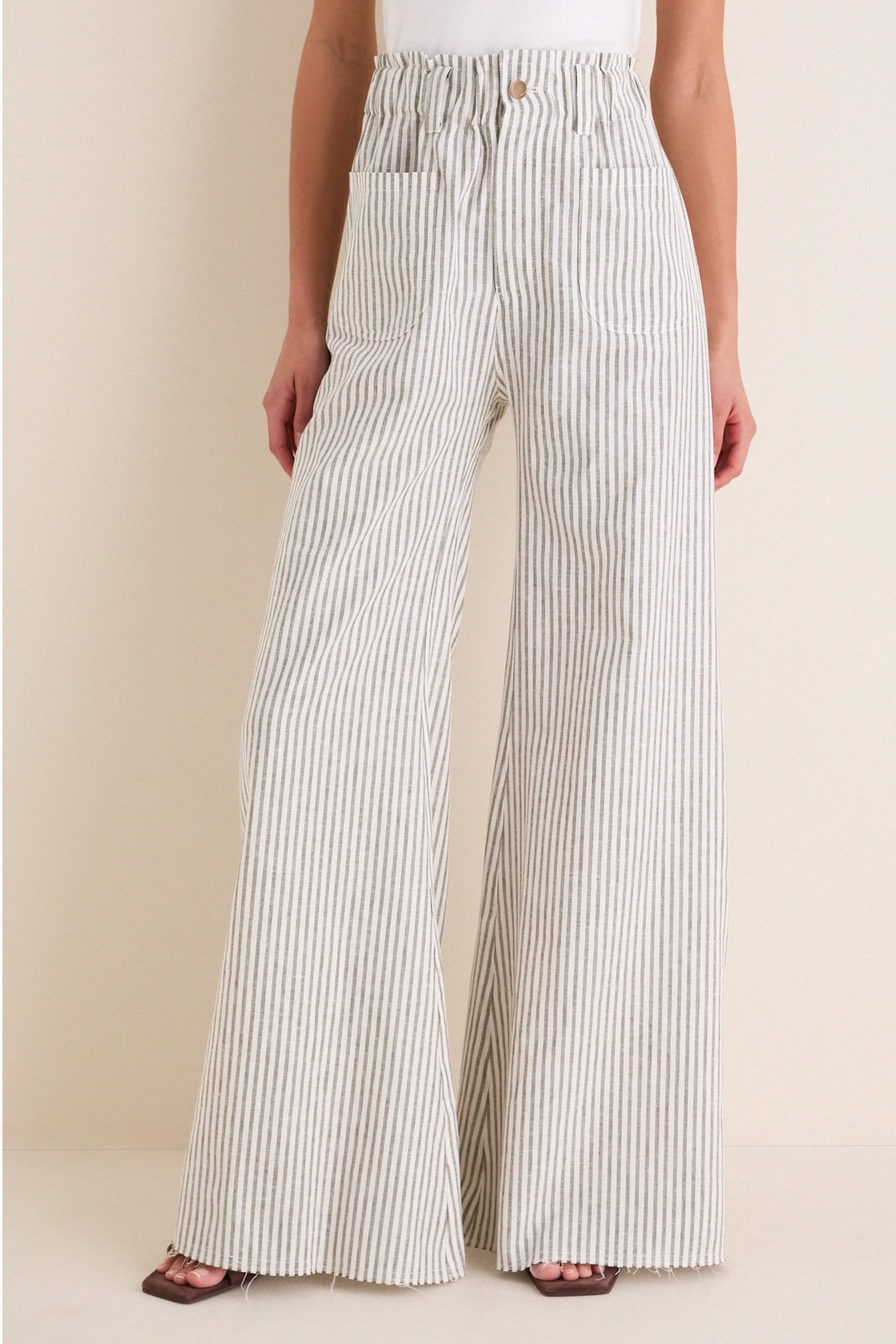 Juniper Stripe Linen Tulip Wide Leg Pant sold by Tuckernuck