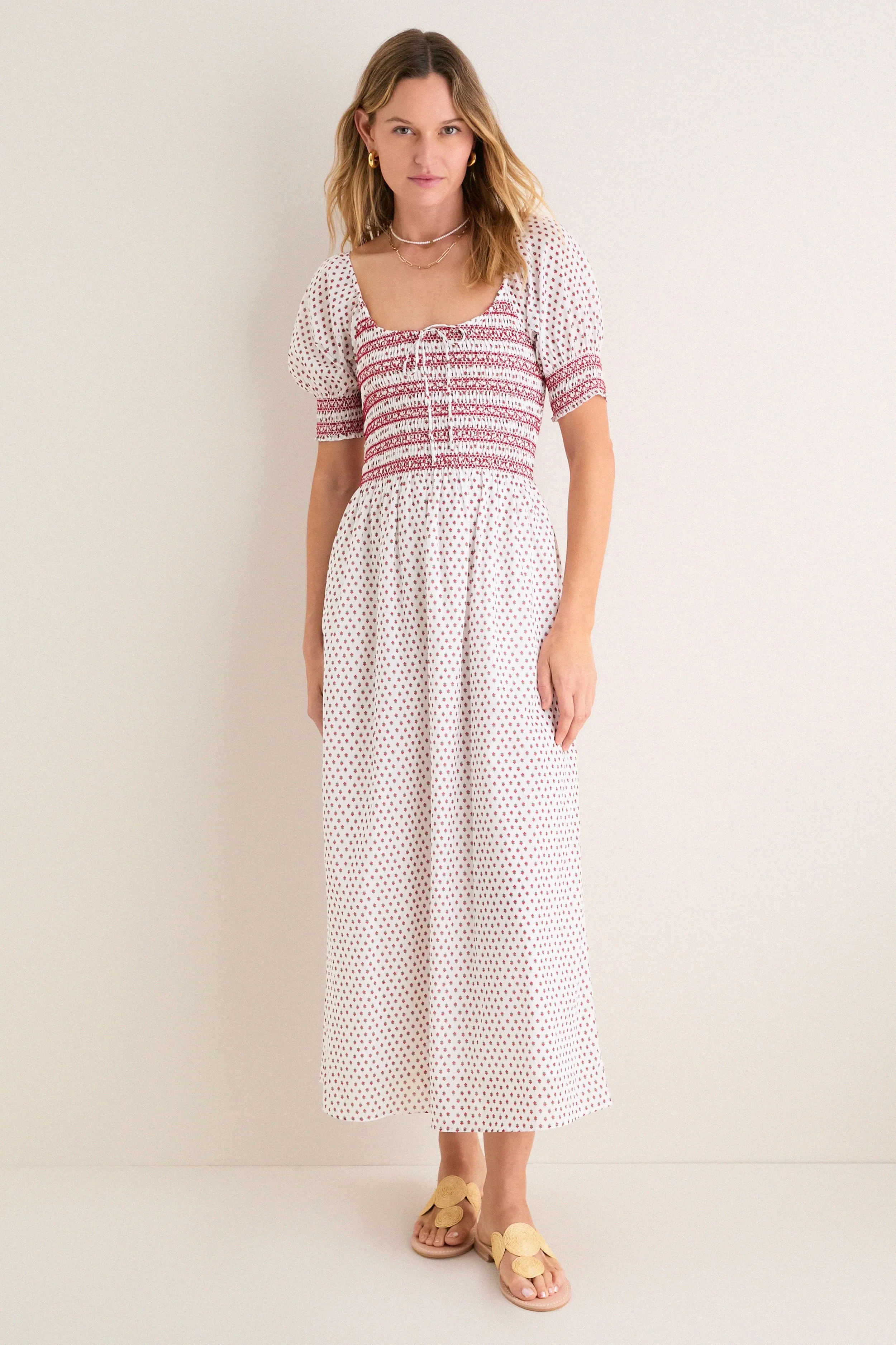 Poppy Half Drop White Madeline Nap Dress sold by Tuckernuck