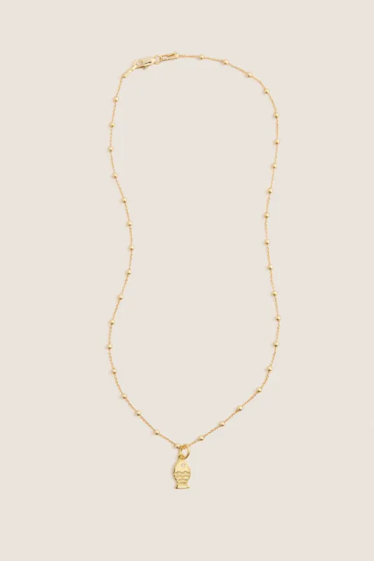 Gold Fish Mini Charm Necklace made by Tuckernuck
