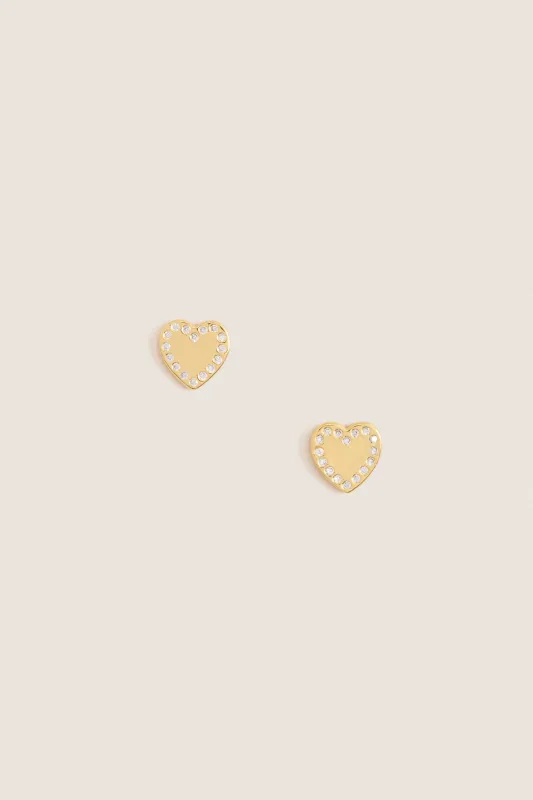 Gold Heart Cora Stud Earrings made by Tuckernuck