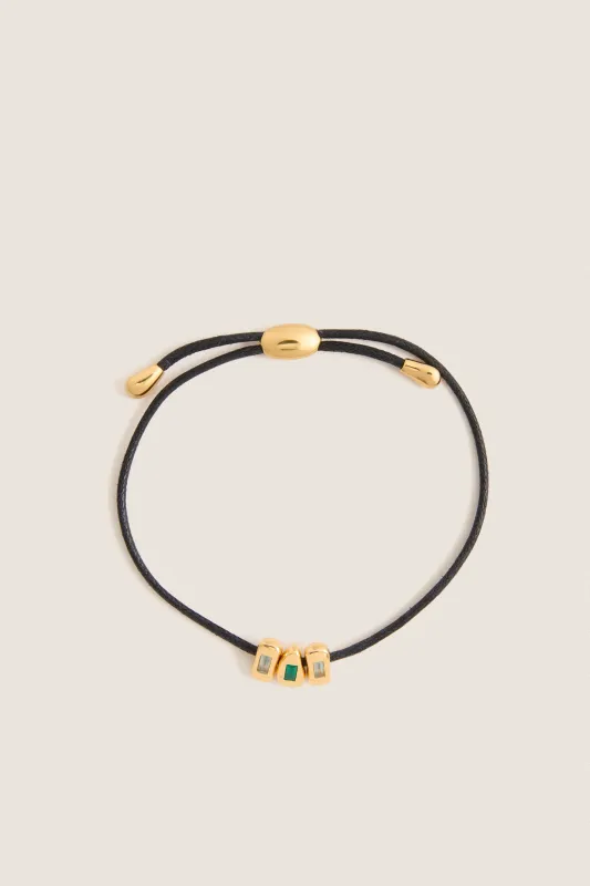 Gold Molten Gemstone Baguette Cord Bracelet made by Missoma