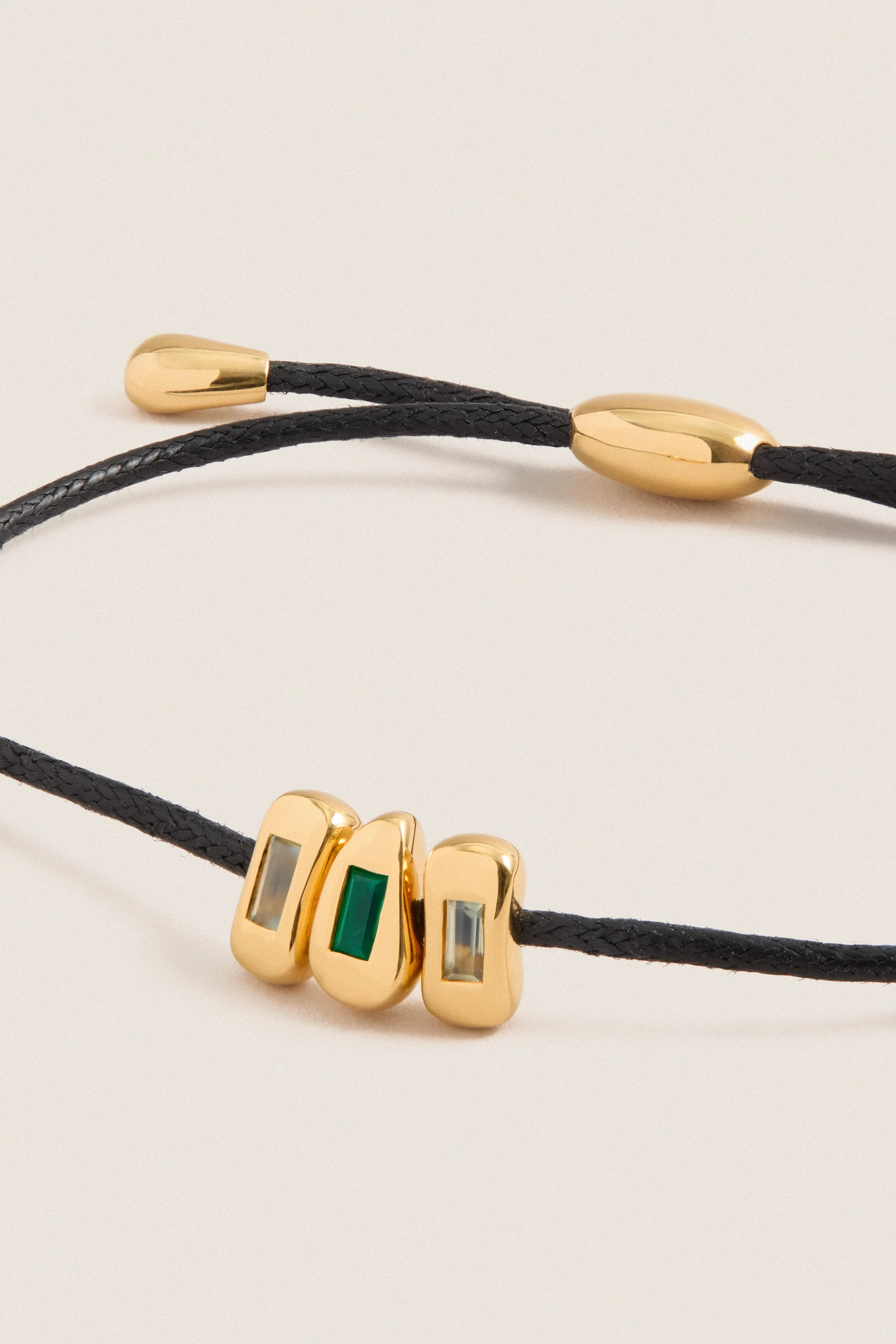 Gold Molten Gemstone Baguette Cord Bracelet sold by Tuckernuck product image thumbnail 4