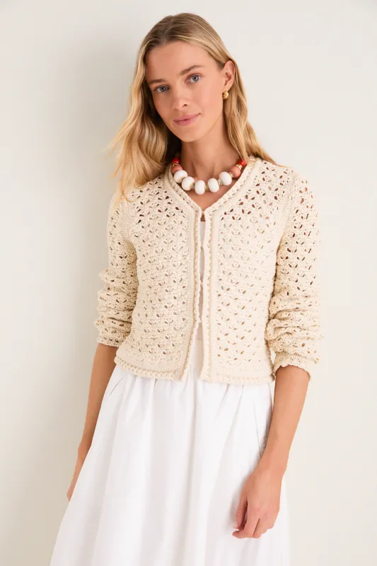 Ivory Crochet Daisy Cardigan made by Tuckernuck