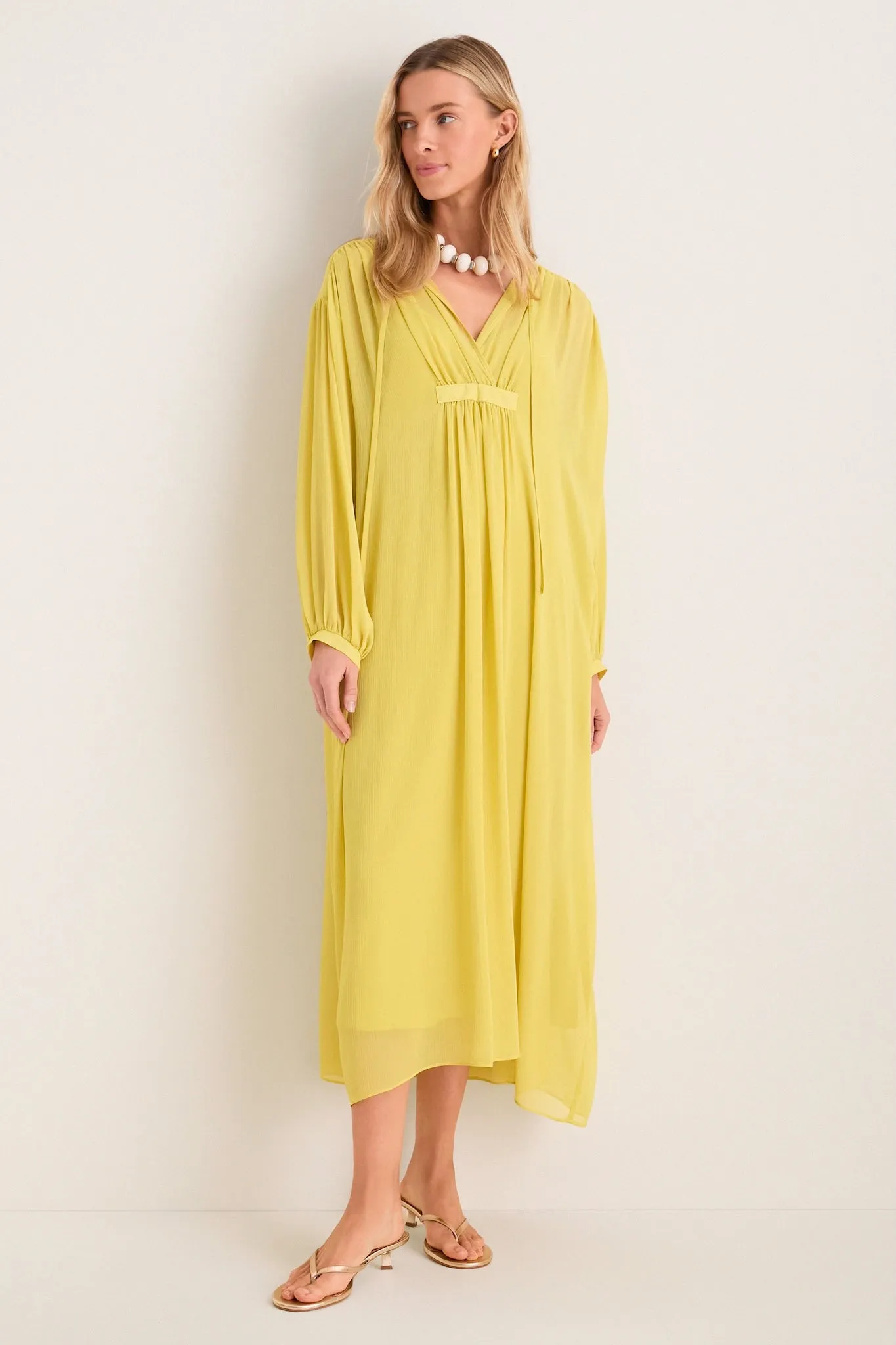 Citron Chiffon Clarisse Caftan sold by Tuckernuck
