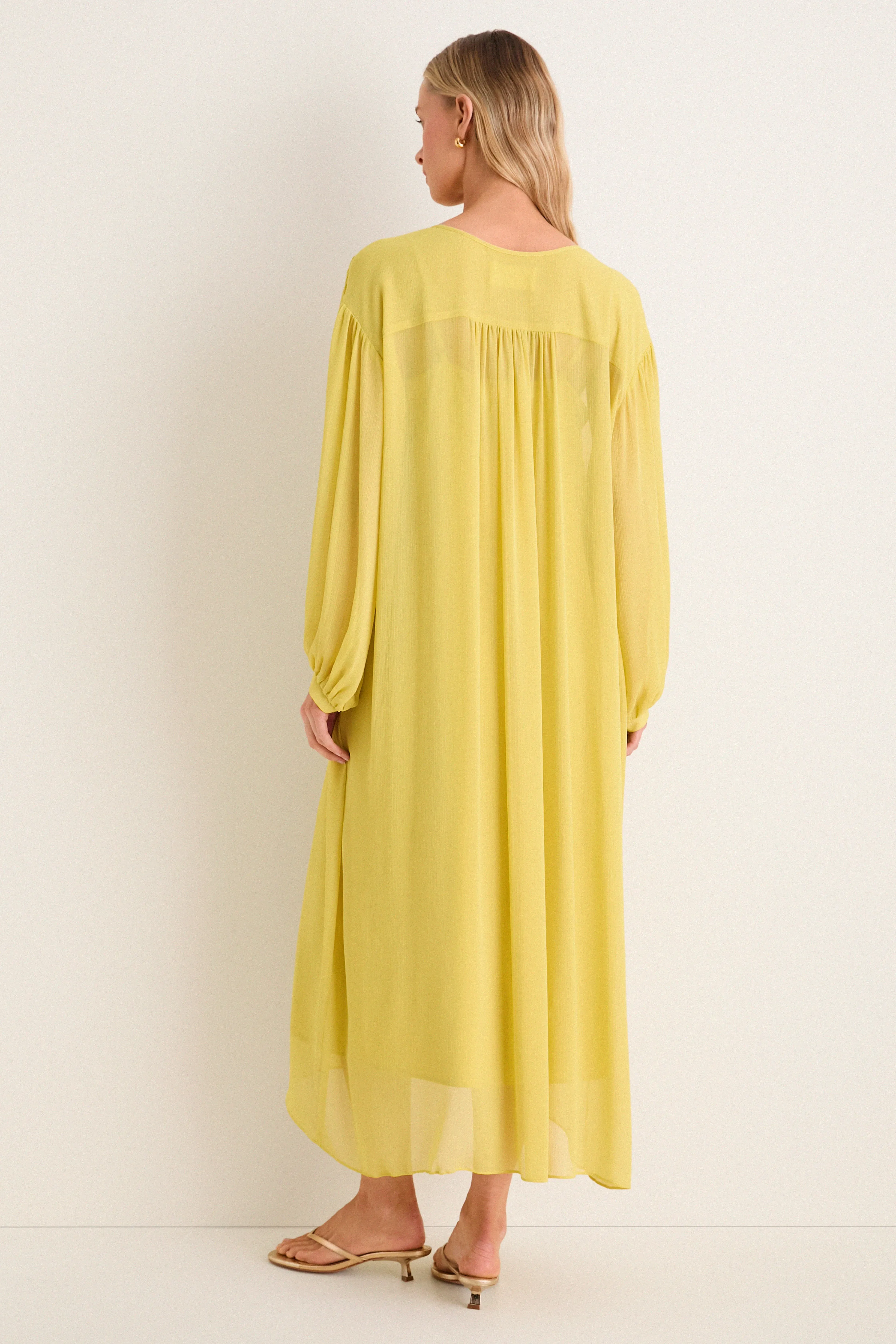 Citron Chiffon Clarisse Caftan sold by Tuckernuck product image thumbnail 4