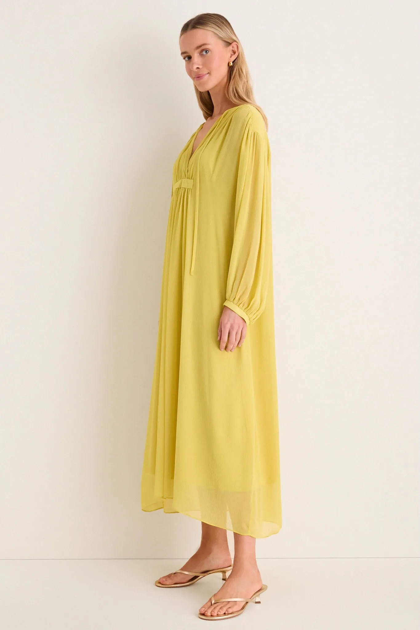 Citron Chiffon Clarisse Caftan sold by Tuckernuck product image thumbnail 3