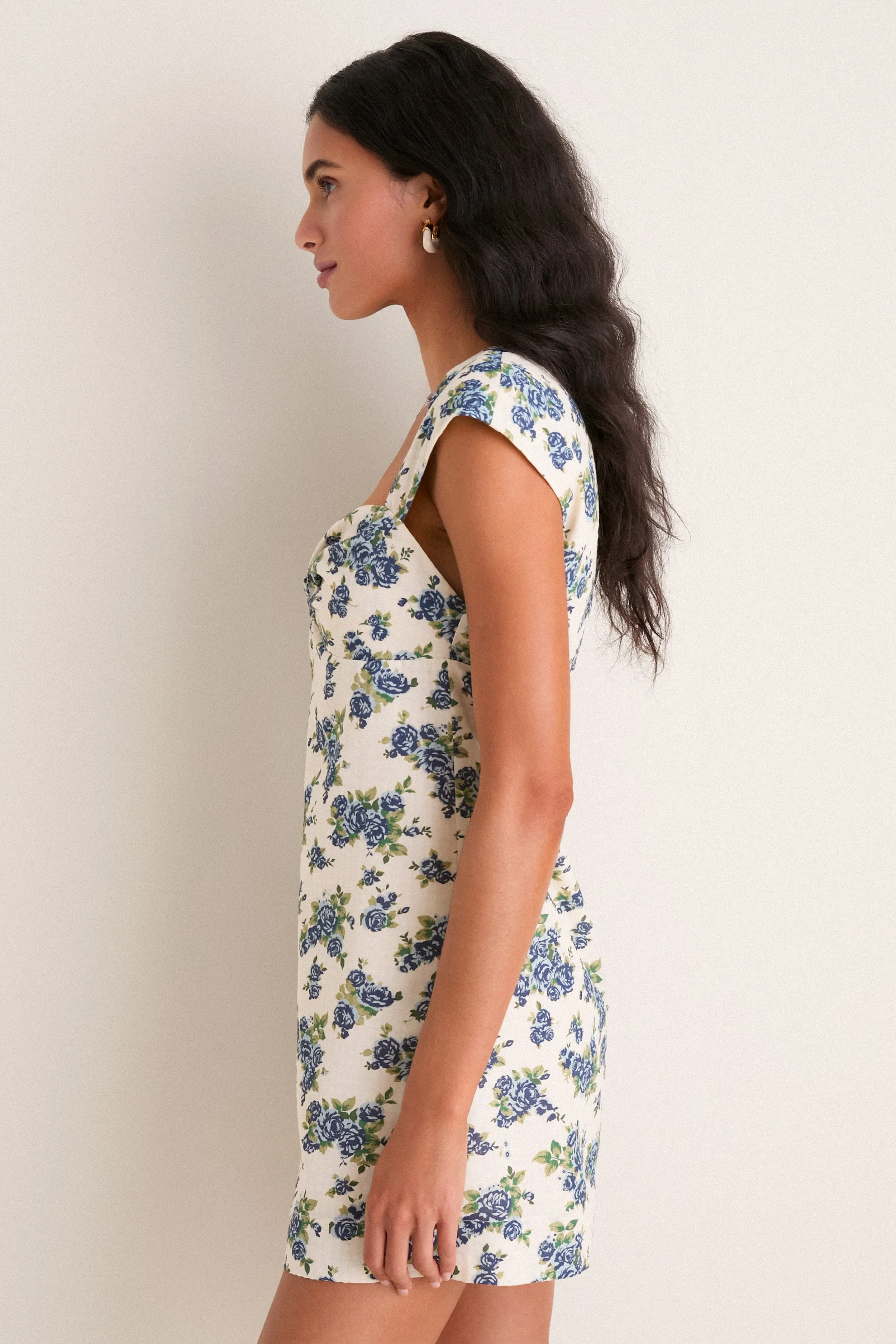 Blue Bouquet Floral Rosamund Mini Dress sold by Tuckernuck product image thumbnail 3
