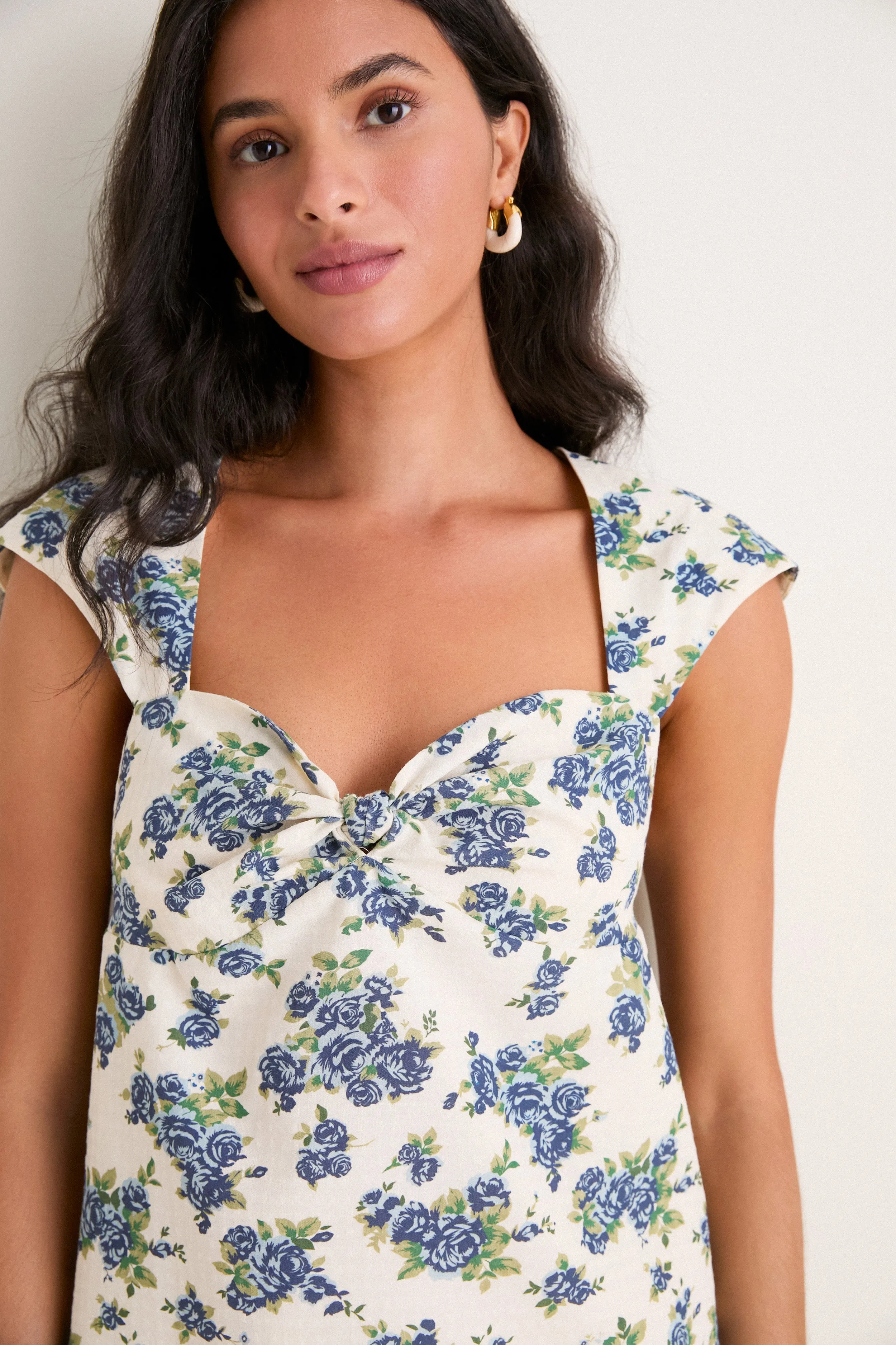 Blue Bouquet Floral Rosamund Mini Dress sold by Tuckernuck product image thumbnail 5