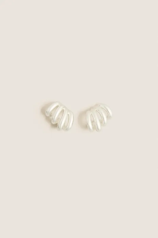 High Polish Silver Monroe Earrings made by JENNY BIRD