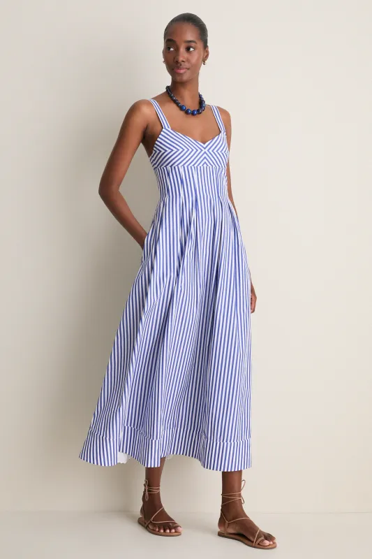Cobalt and White Madeline Dress made by La Ligne