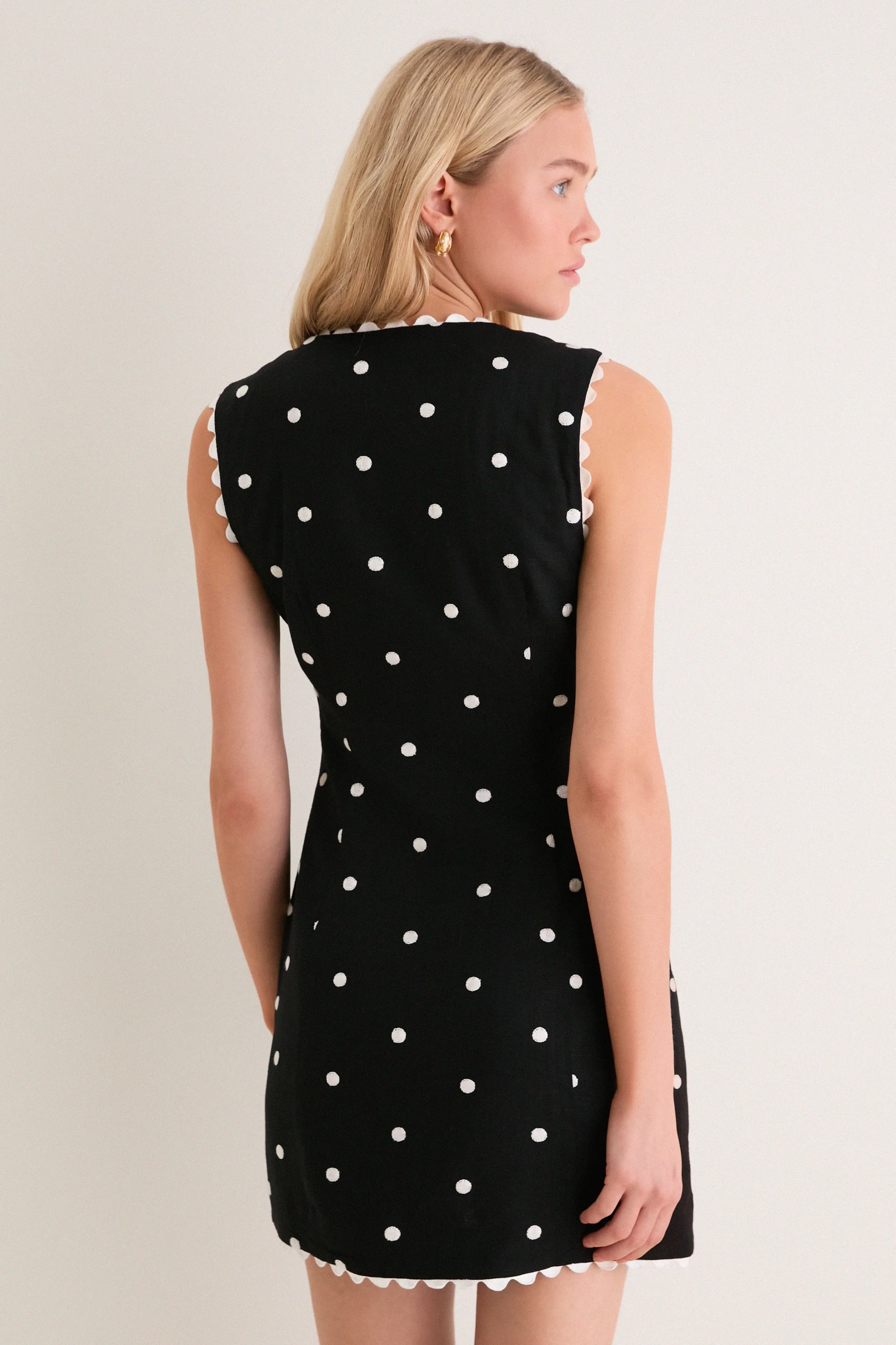 Black Heather Embroidered Mini Dress sold by Tuckernuck product image thumbnail 4