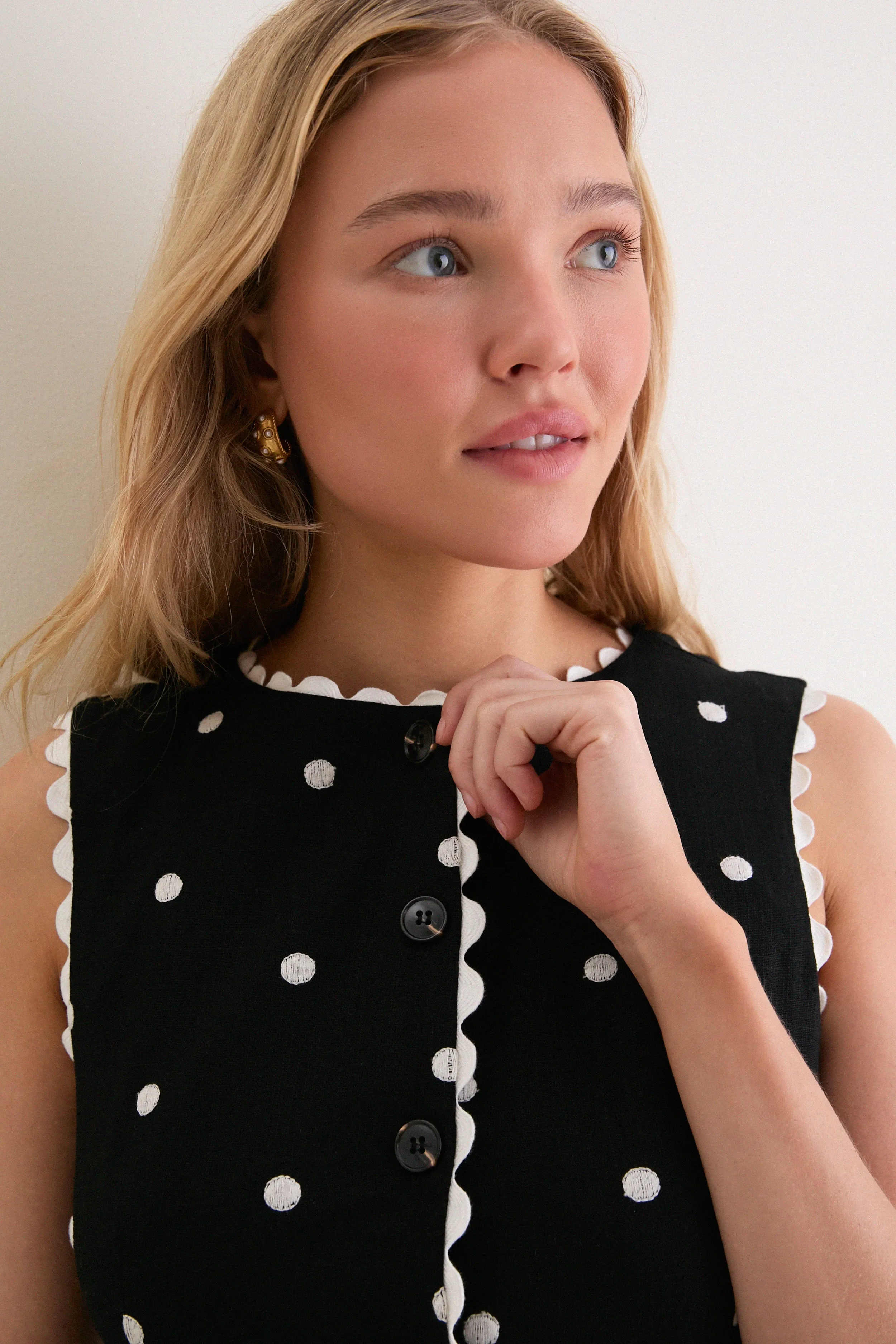 Black Heather Embroidered Mini Dress sold by Tuckernuck product image thumbnail 5