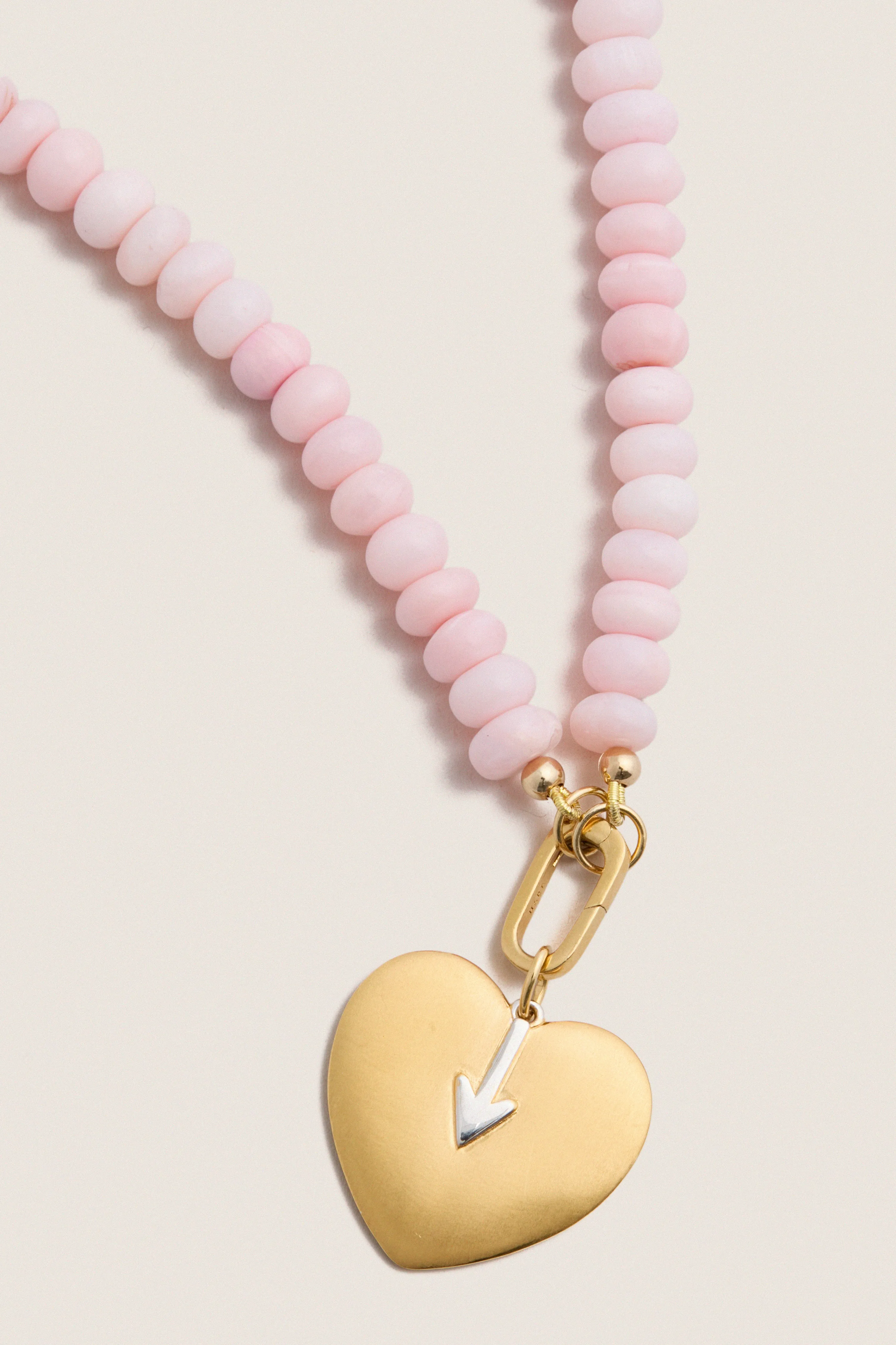 Light Pink Opal Gemstone Necklace with Simple Heart Charm sold by Tuckernuck product image thumbnail 5