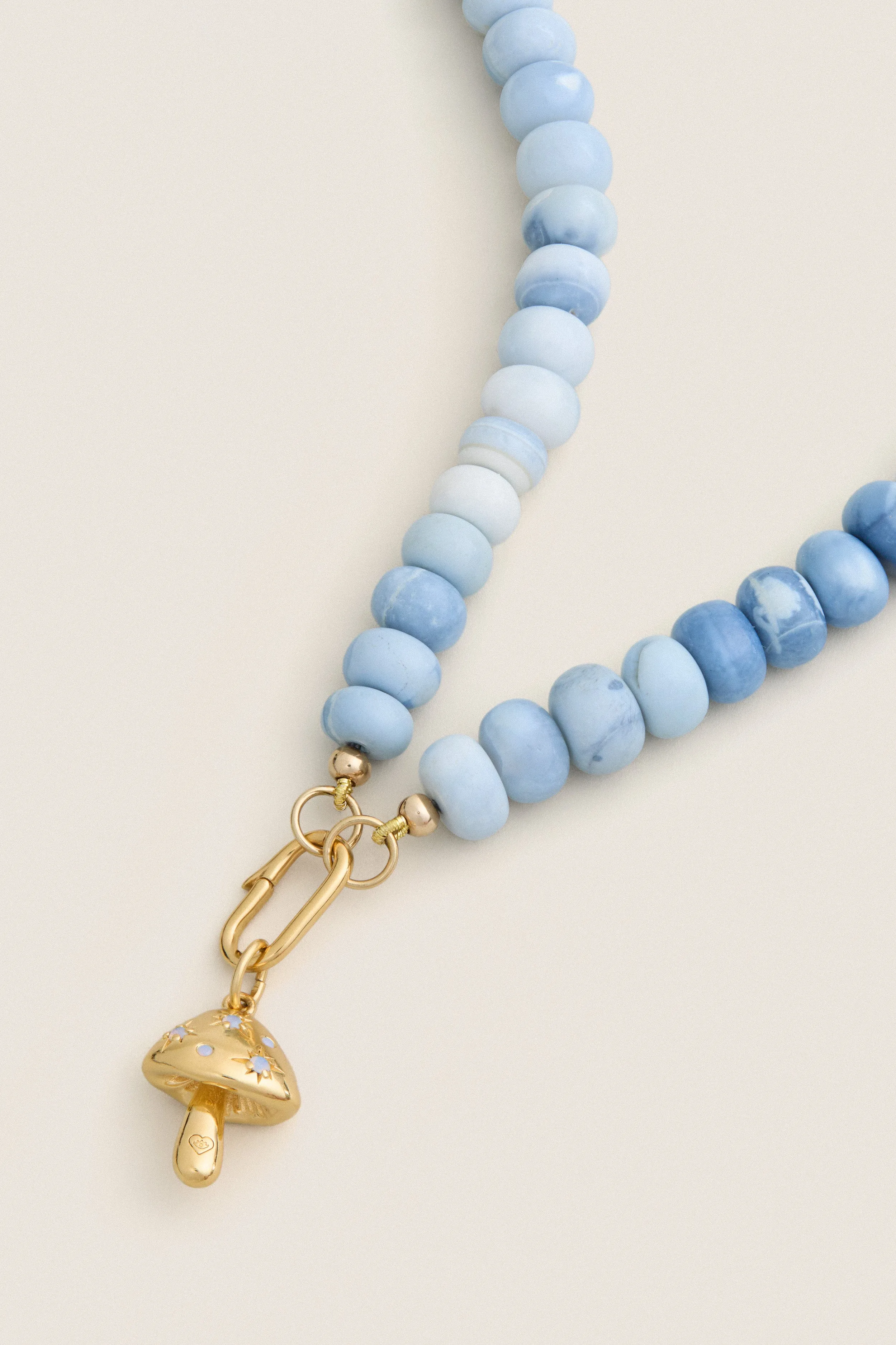 Shaded Blue Opal Gemstone Necklace with Shroomy Charm sold by Tuckernuck product image thumbnail 4
