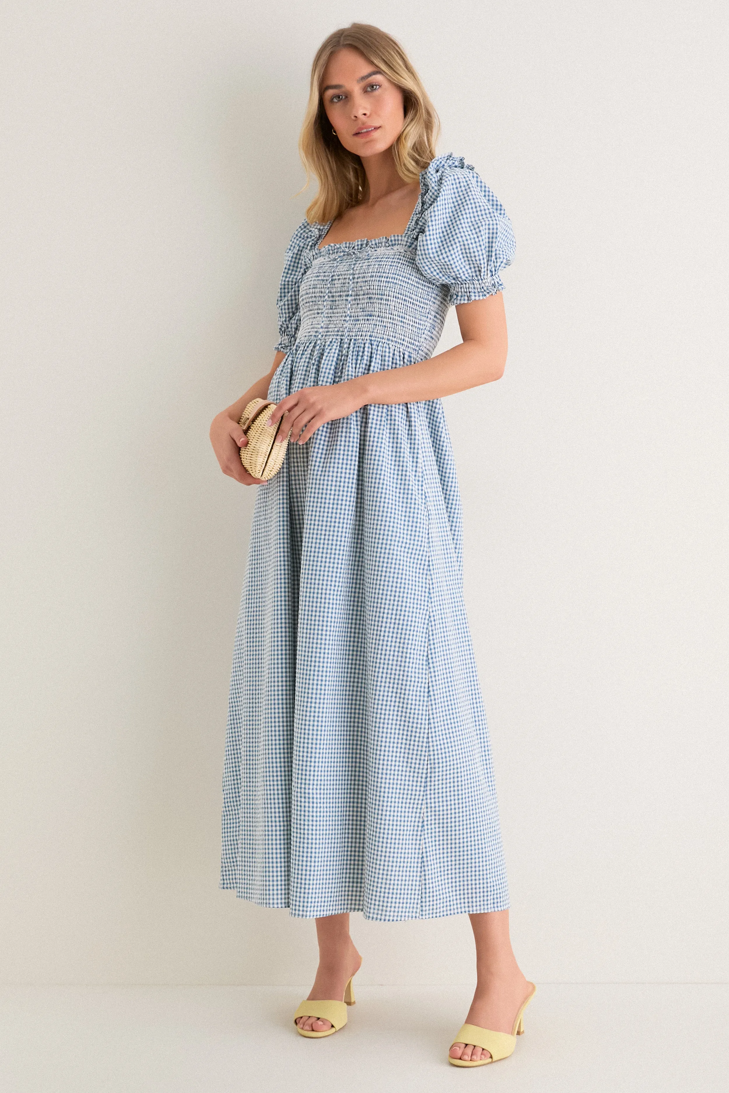 Teal Gingham Scarlett Midi Nap Dress sold by Tuckernuck product image thumbnail 2
