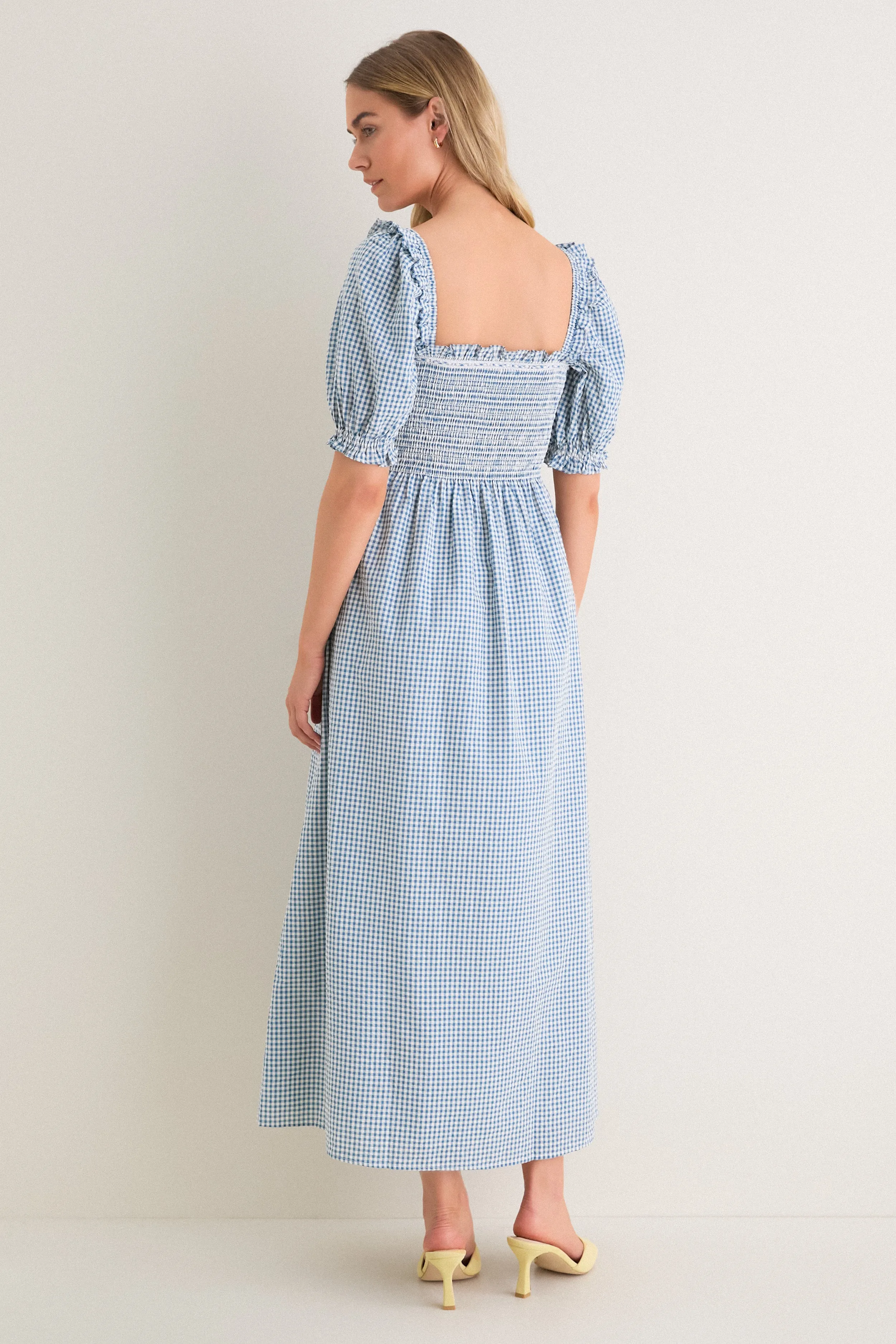 Teal Gingham Scarlett Midi Nap Dress sold by Tuckernuck product image thumbnail 4