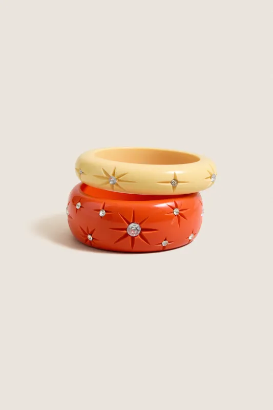Vanilla and Tangerine Vedette Bangle Set made by Tuckernuck