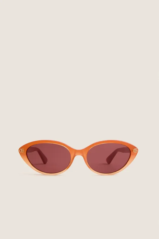Shiny Milky Orange Double G Sunglasses made by Gucci