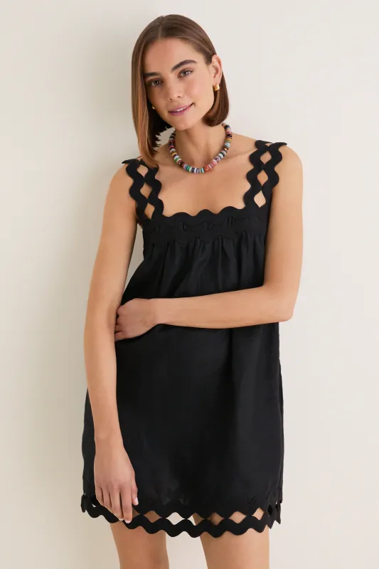 Black Ric Rac Linen Ellis Mini Dress made by Tuckernuck