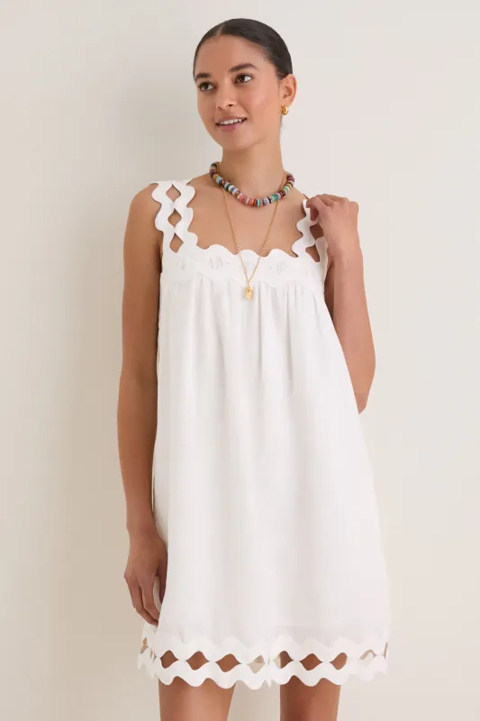 White Ric Rac Linen Ellis Mini Dress made by Tuckernuck
