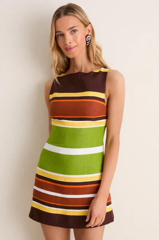 Valencia Stripe Jacie Mini Dress made by Faithfull the Brand