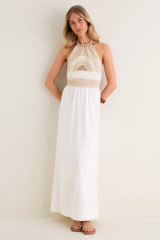 Off-White Sunset Crochet Maxi Dress made by Dress to