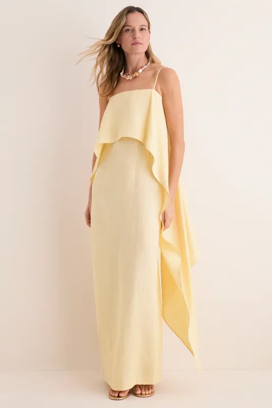 Butter Valencia Linen Dress made by STAUD