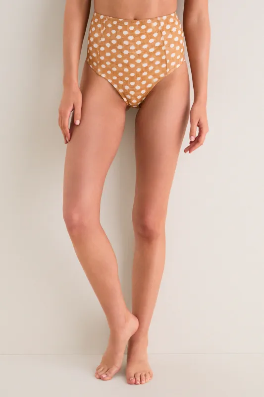 Coconut Sand Dot Bermuda Bottom made by Hunter Bell NYC