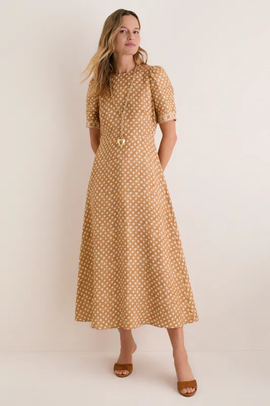 Coconut Sand Dot Casey Dress made by Hunter Bell NYC