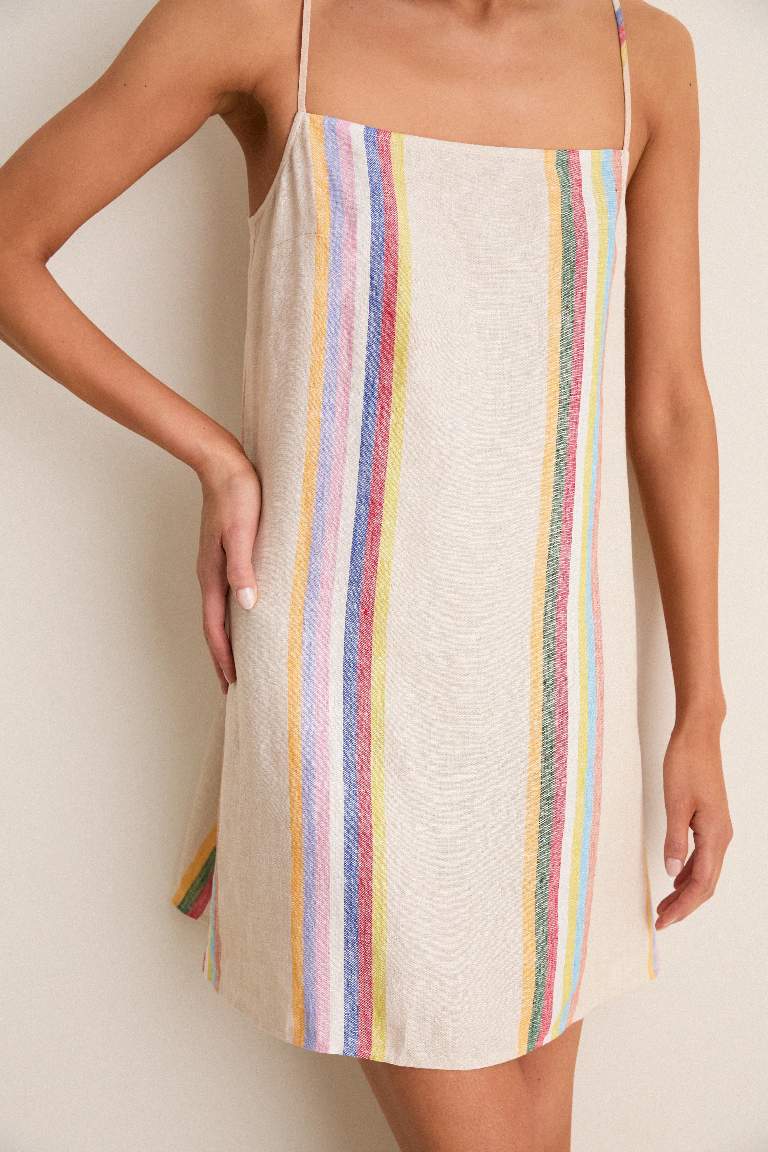 Day Trip Stripe Laura Linen Mini Dress sold by Tuckernuck product image thumbnail 2