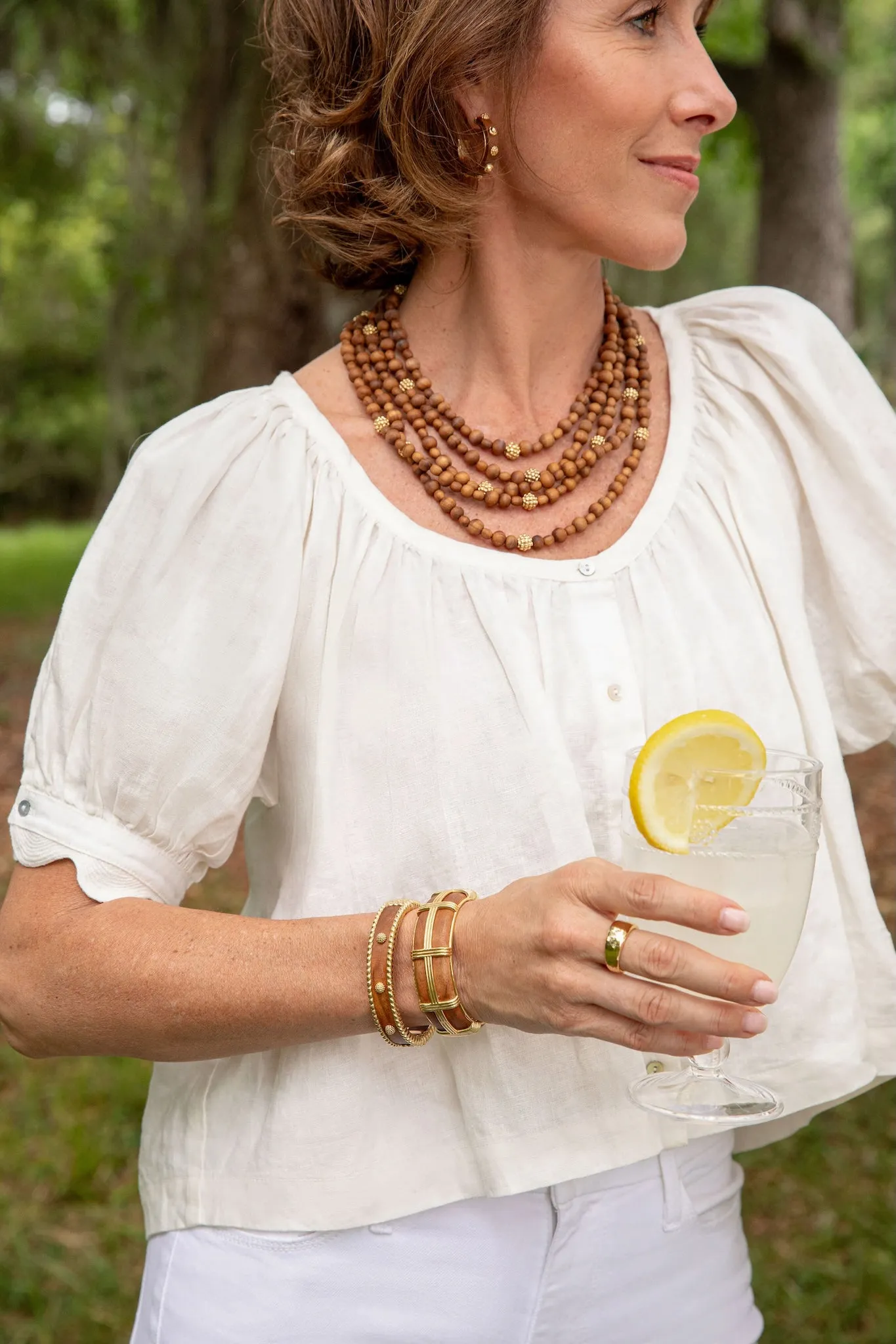 Teak Berry Beads 5-Strand Necklace sold by Tuckernuck product image thumbnail 2