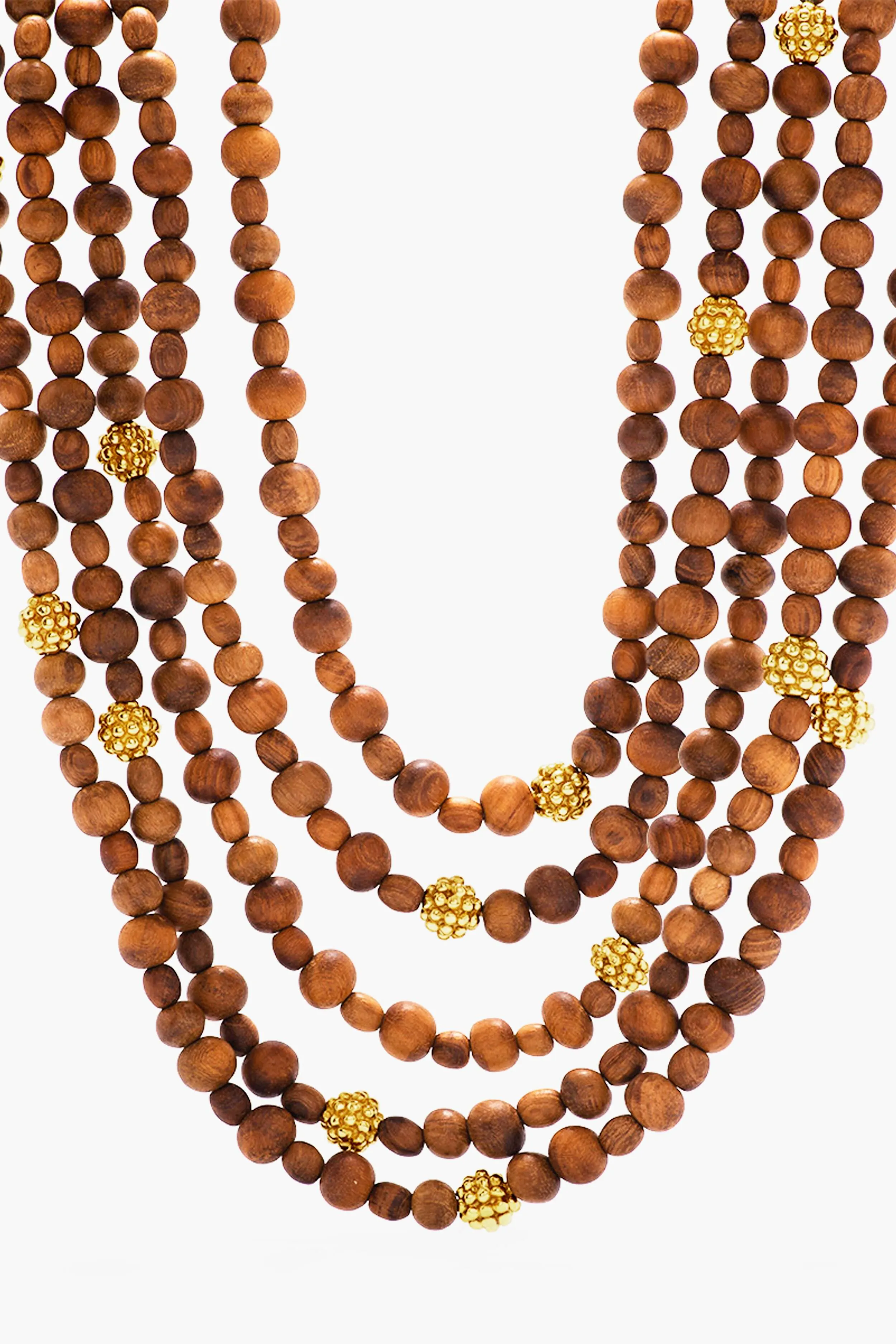 Teak Berry Beads 5-Strand Necklace sold by Tuckernuck product image thumbnail 3