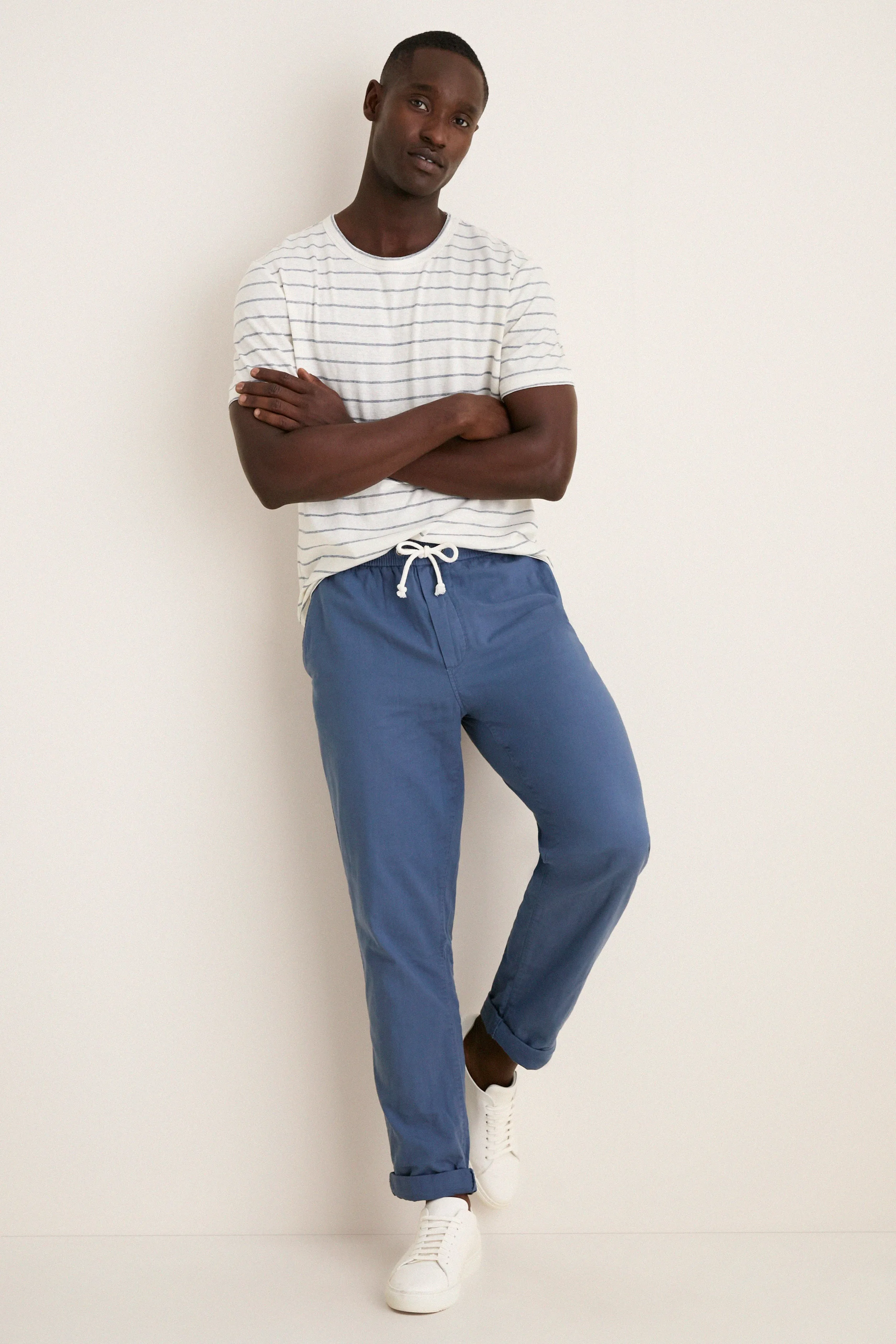 White Mediterranea Stripe Relaxed Hemp Cotton Tee sold by Tuckernuck product image thumbnail 2