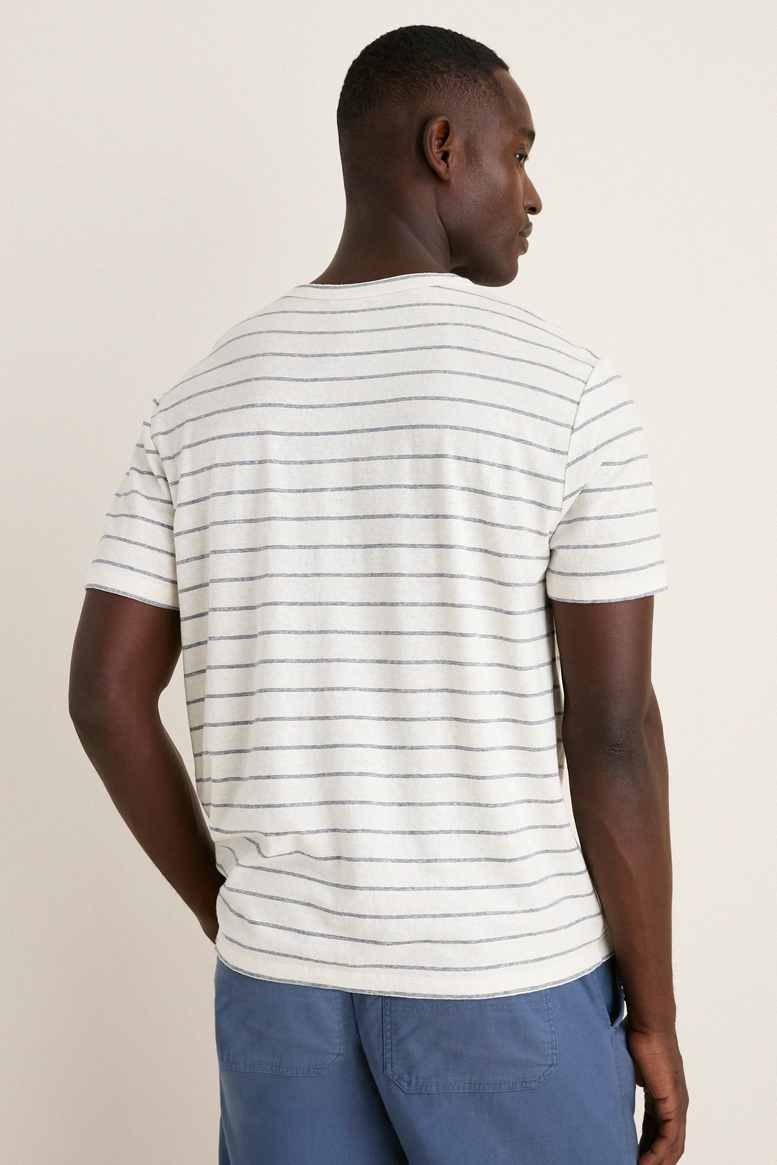 White Mediterranea Stripe Relaxed Hemp Cotton Tee sold by Tuckernuck product image thumbnail 4