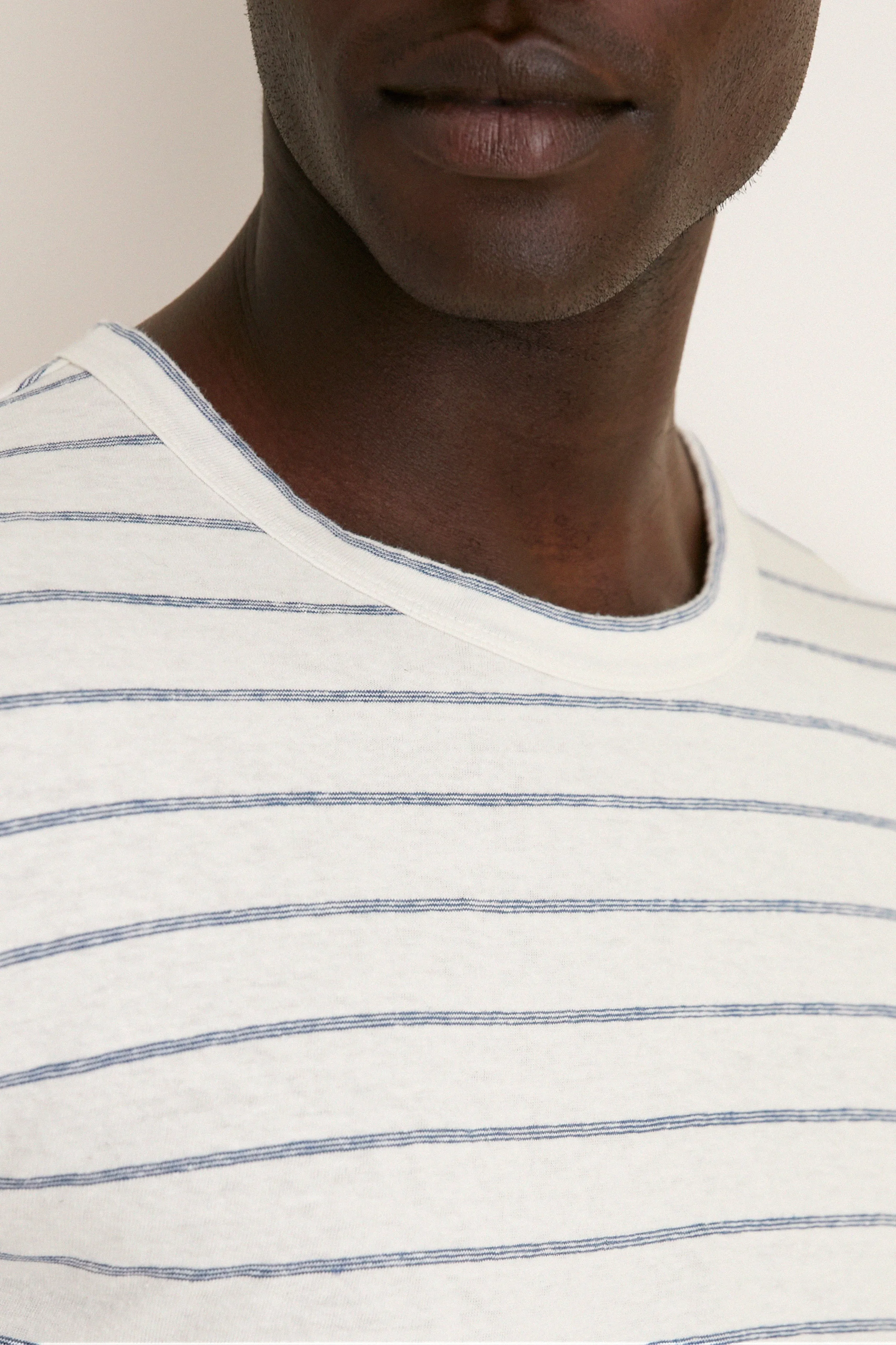 White Mediterranea Stripe Relaxed Hemp Cotton Tee sold by Tuckernuck product image thumbnail 5