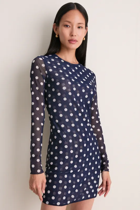 Midnight Dot Scarlet Mini Dress made by Tuckernuck