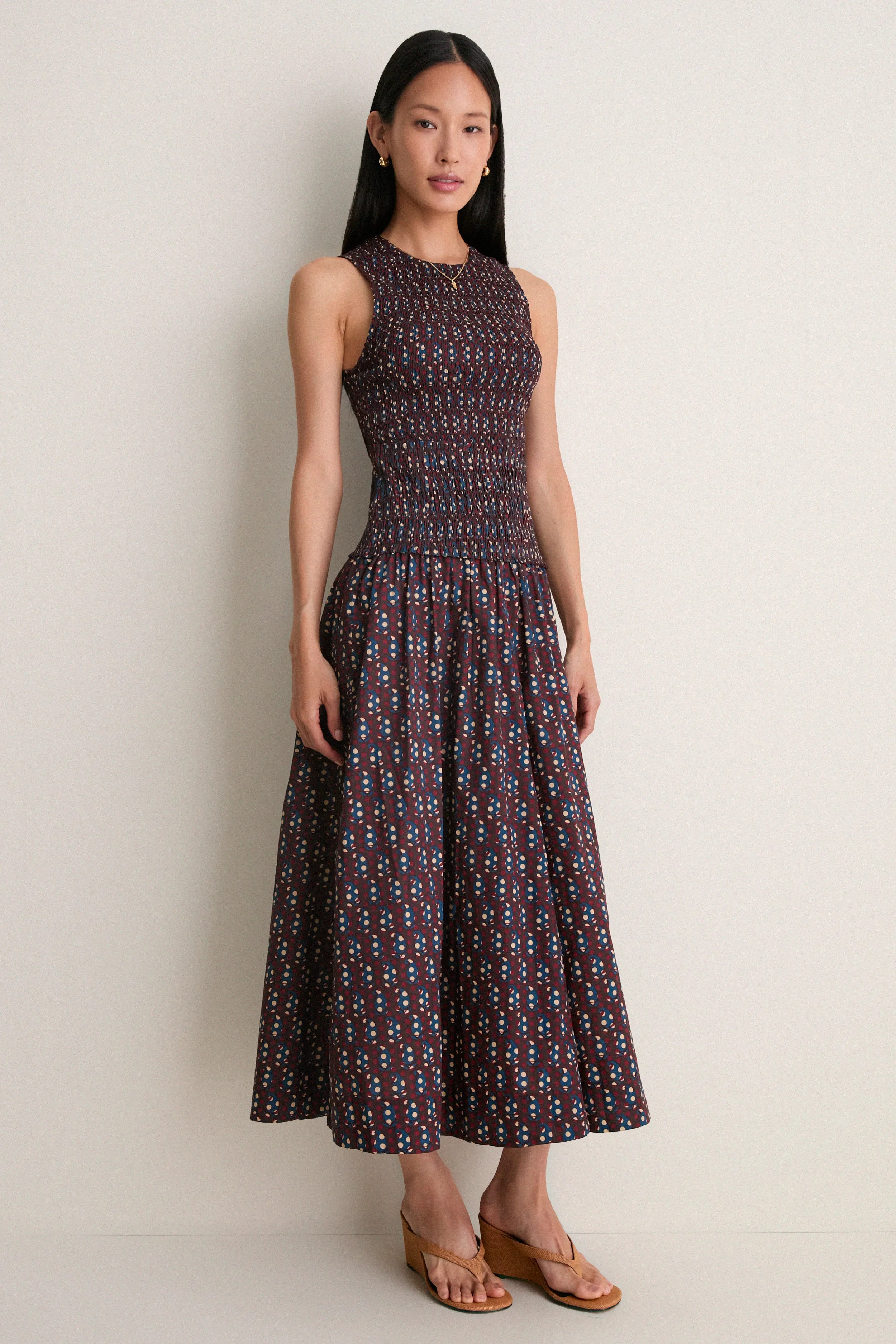 Block Print Polka Siempre Tank Maxi sold by Tuckernuck