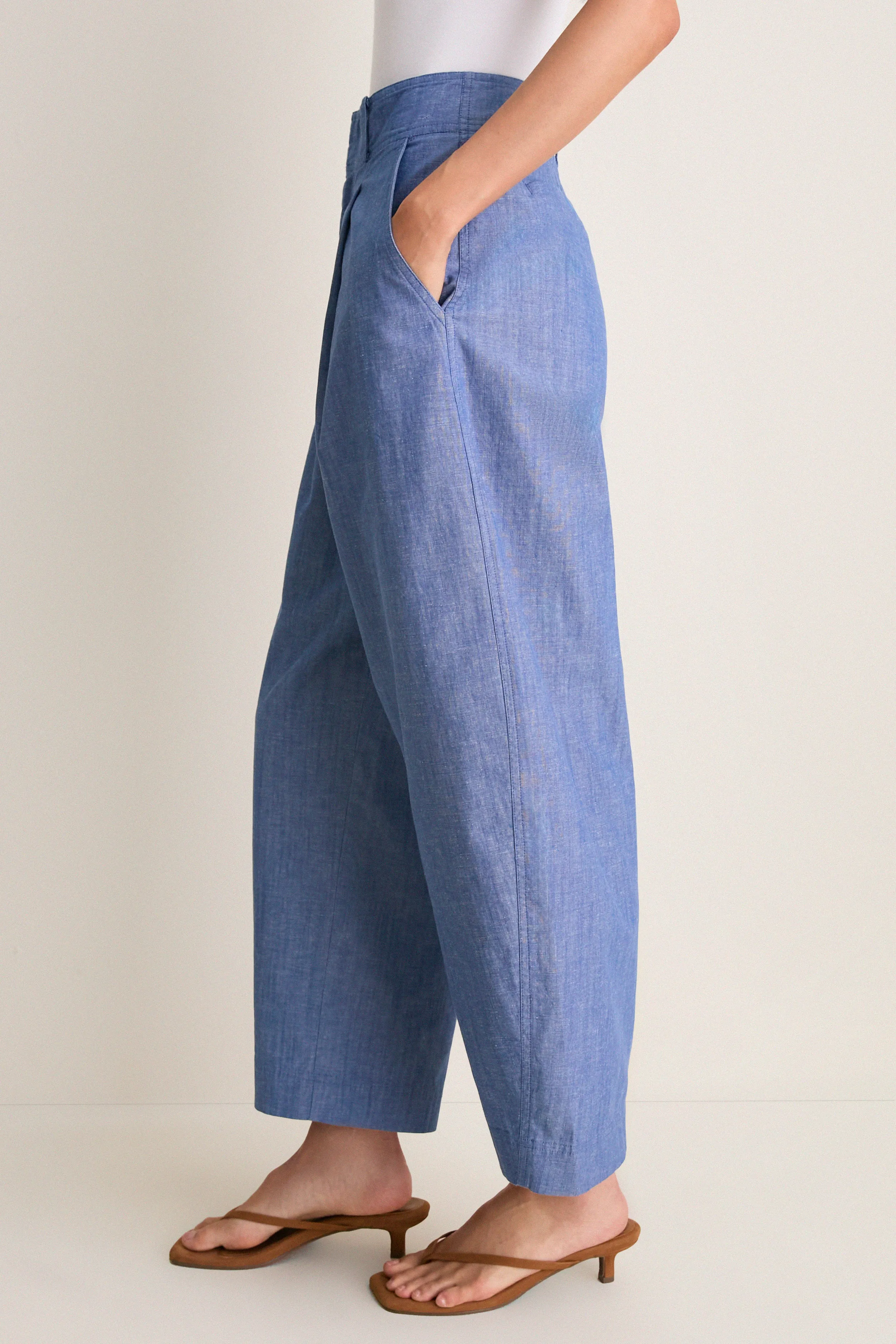 Chambray Bari Crop Trouser sold by Tuckernuck product image thumbnail 3