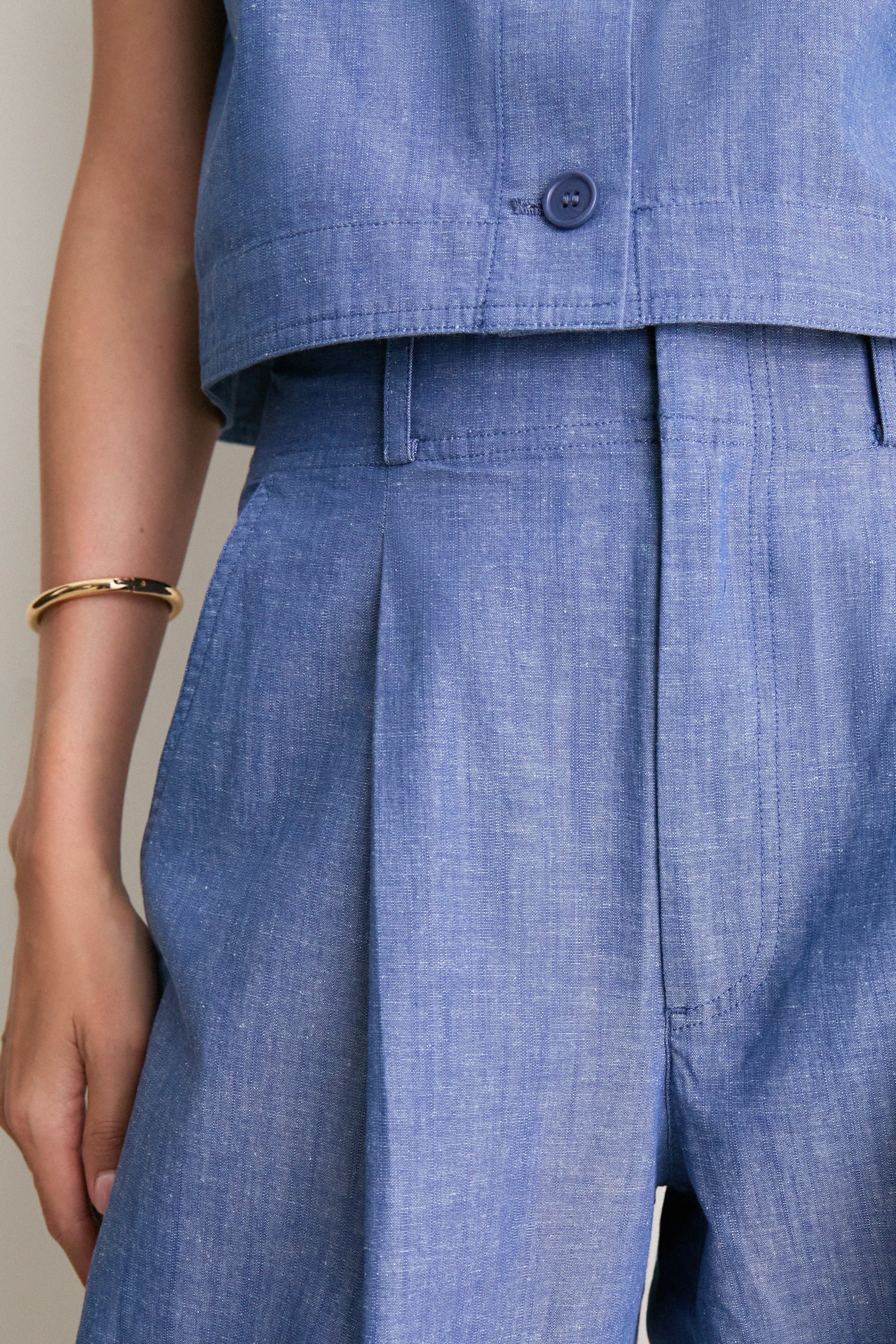 Chambray Bari Crop Trouser sold by Tuckernuck product image thumbnail 5