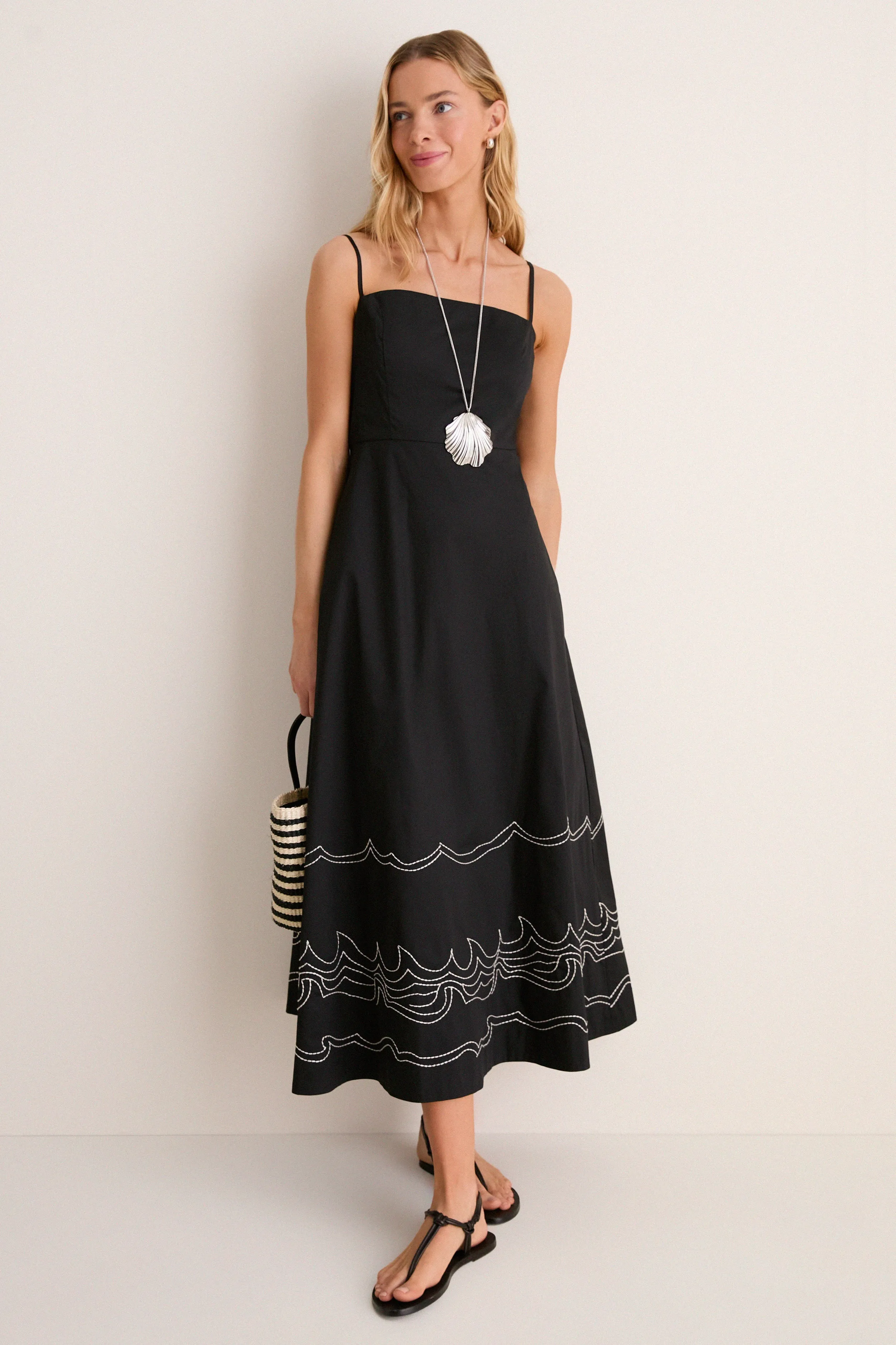 Black Embroidered Cotton Rhea Maxi Dress sold by Tuckernuck product image thumbnail 3
