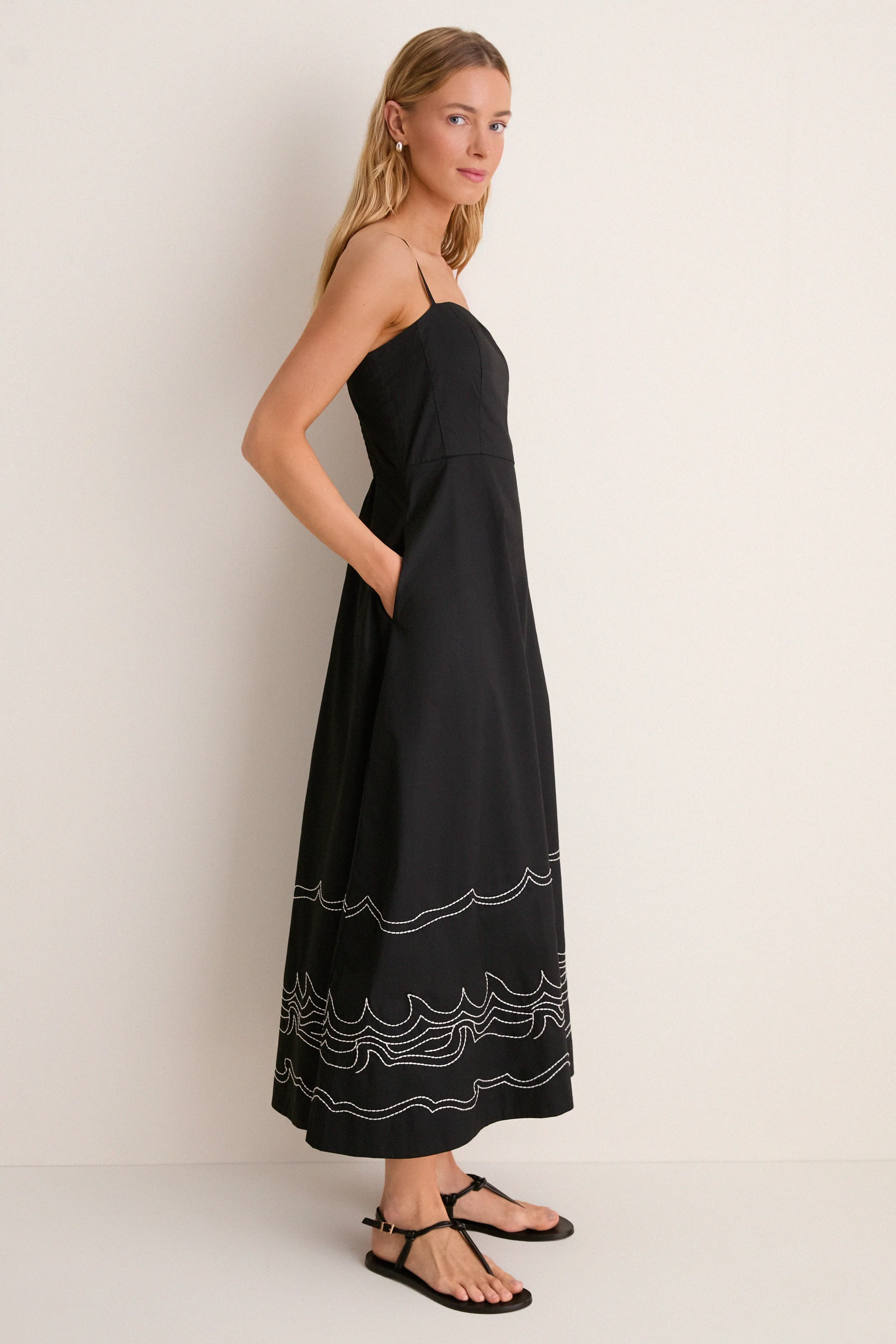 Black Embroidered Cotton Rhea Maxi Dress sold by Tuckernuck product image thumbnail 4